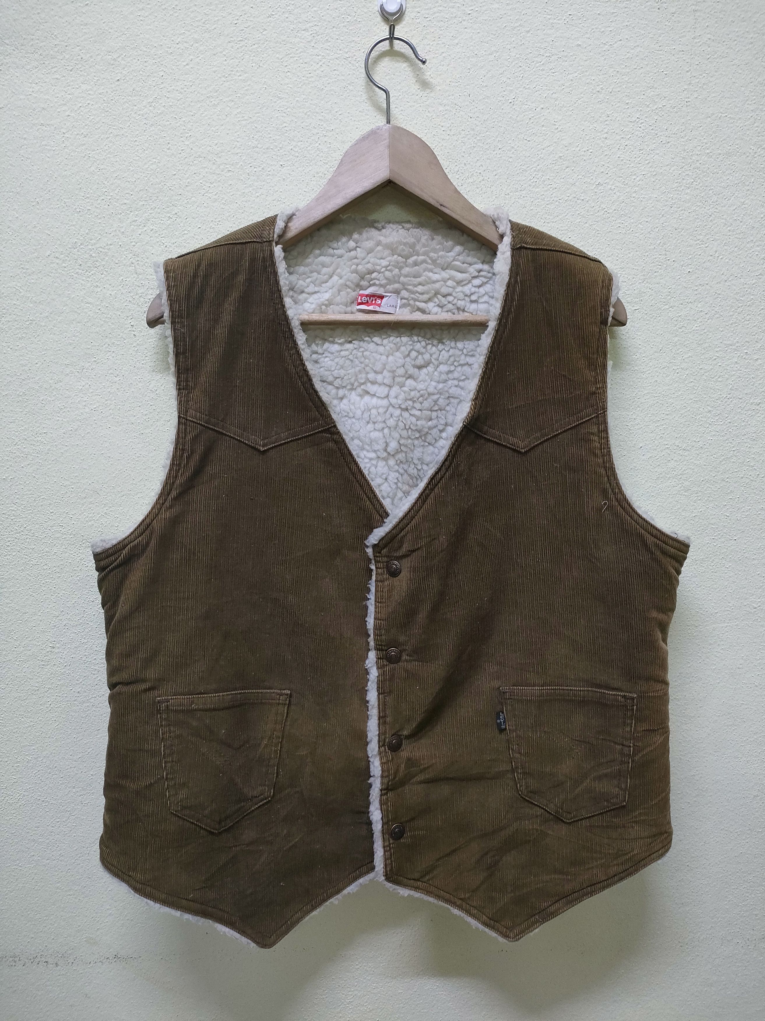 💯Vintage Levi's Curdoroy Sherpa Fleece Vest