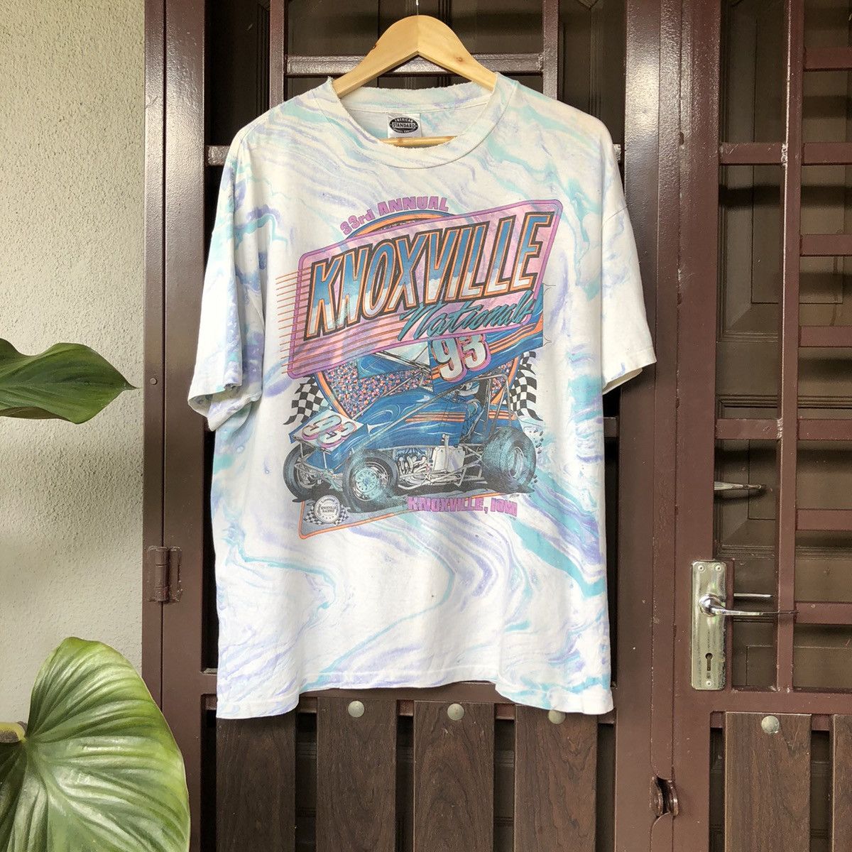 image of Made In USA Distressed Vintage 90's Knoxville Nationals Tshirt, Men's (Size XL)