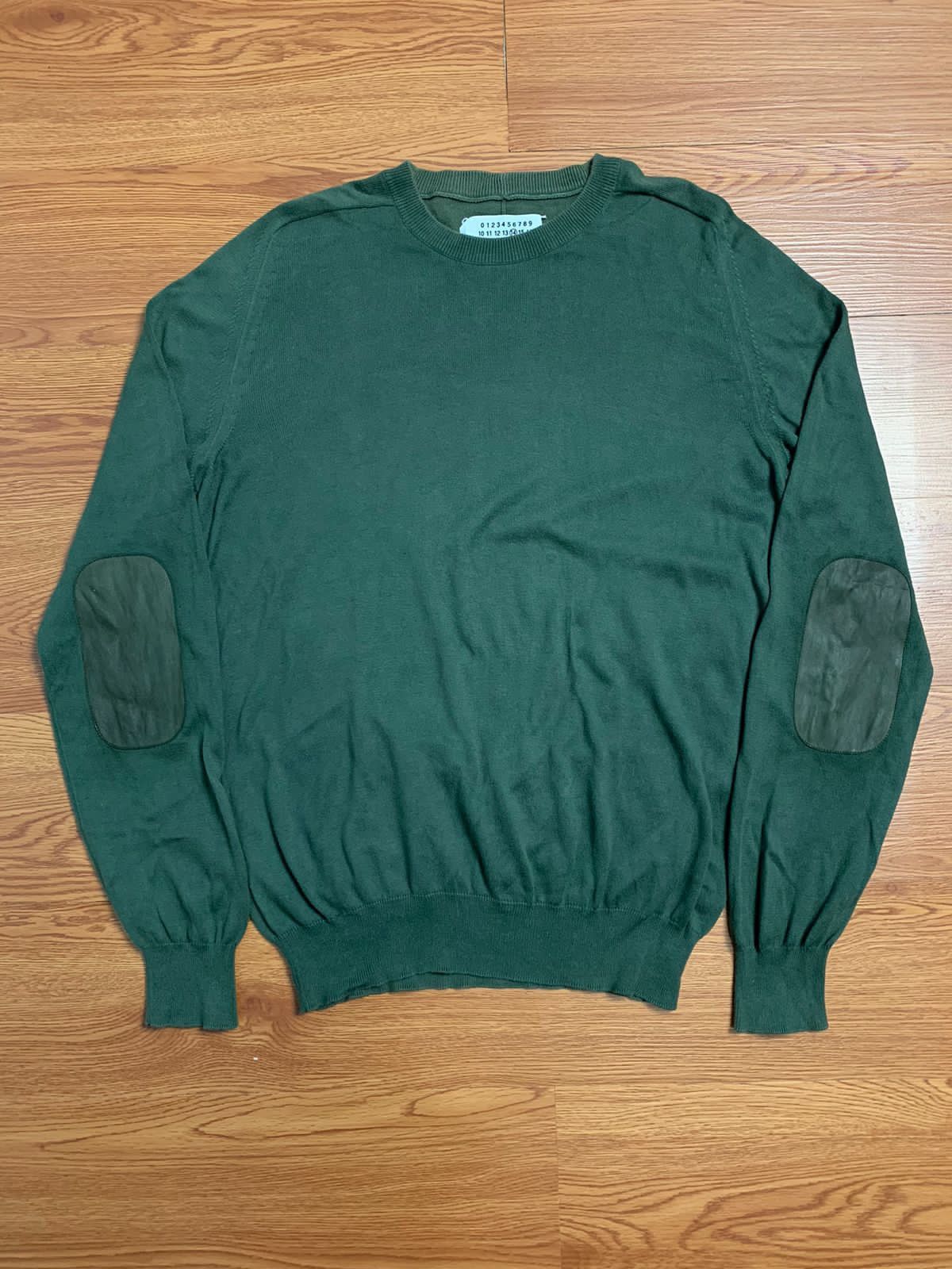 image of Maison Margiela Elbow Patch Sweater in Army Green, Men's (Size Medium)