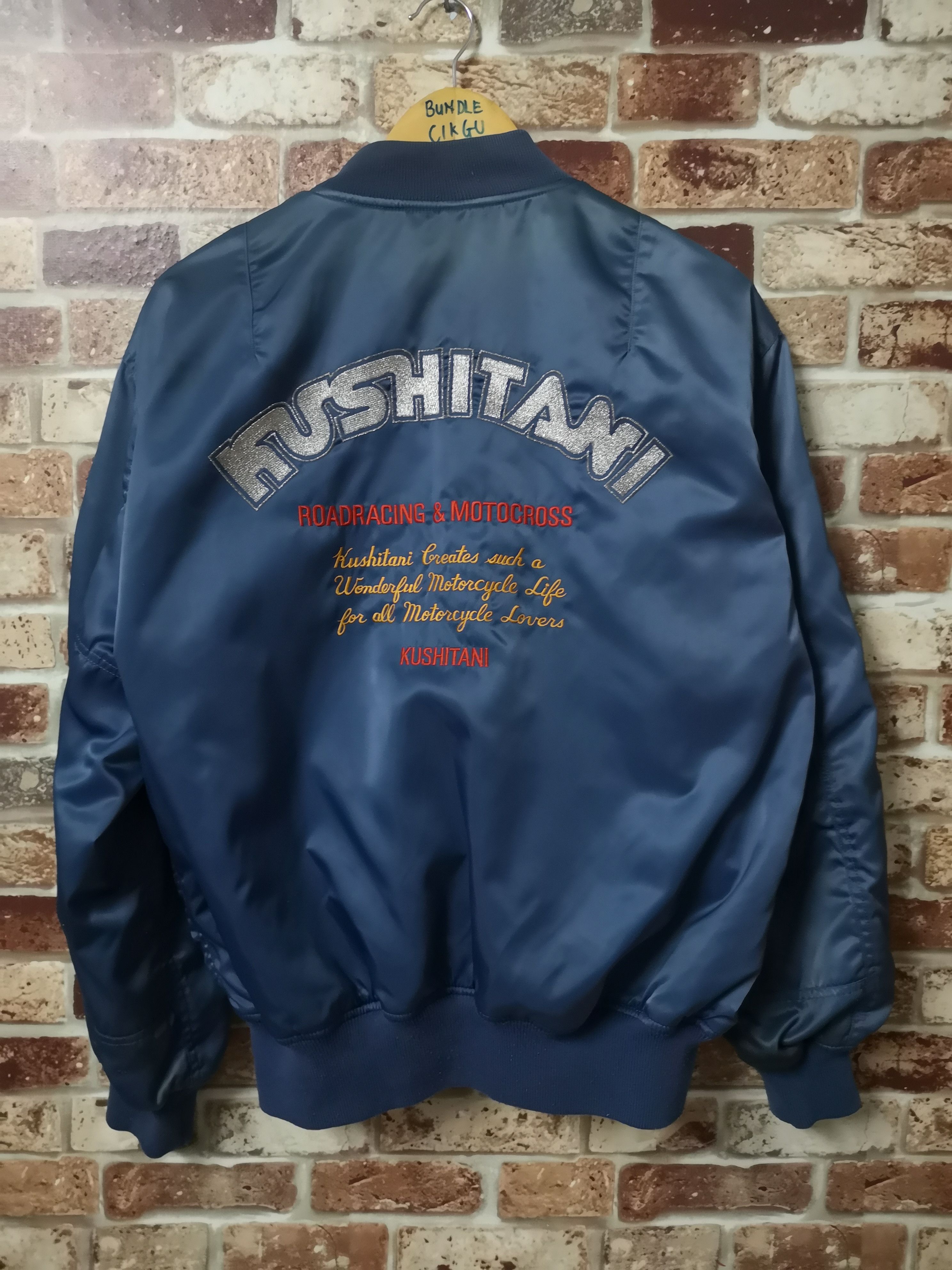 Vintage VINTAGE RACING KUSHITANI REVESIBLE BOMBER JACKET Size US L / EU 52-54 / 3 - 1 Thumbnail