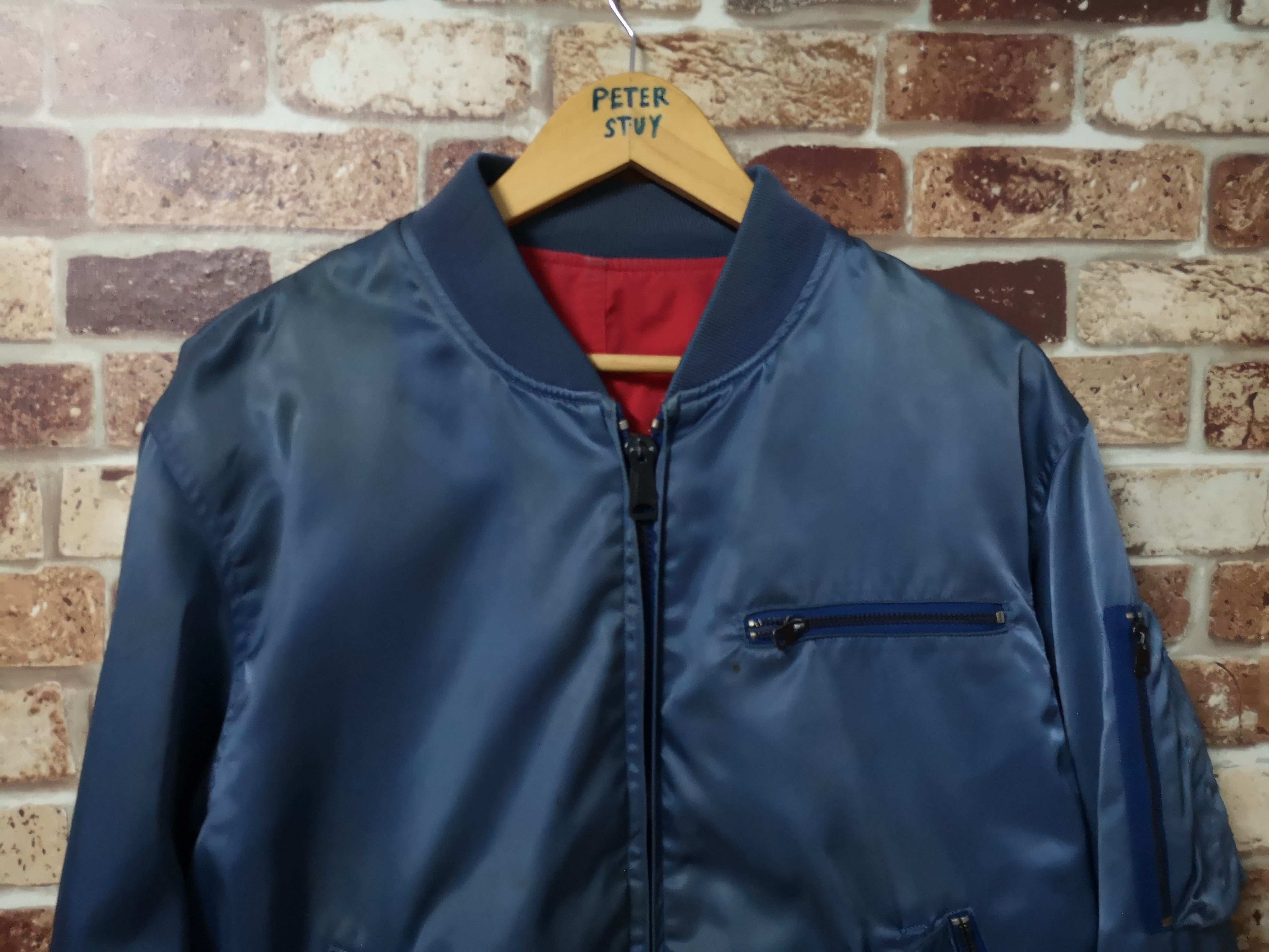 Vintage VINTAGE RACING KUSHITANI REVESIBLE BOMBER JACKET Size US L / EU 52-54 / 3 - 4 Thumbnail