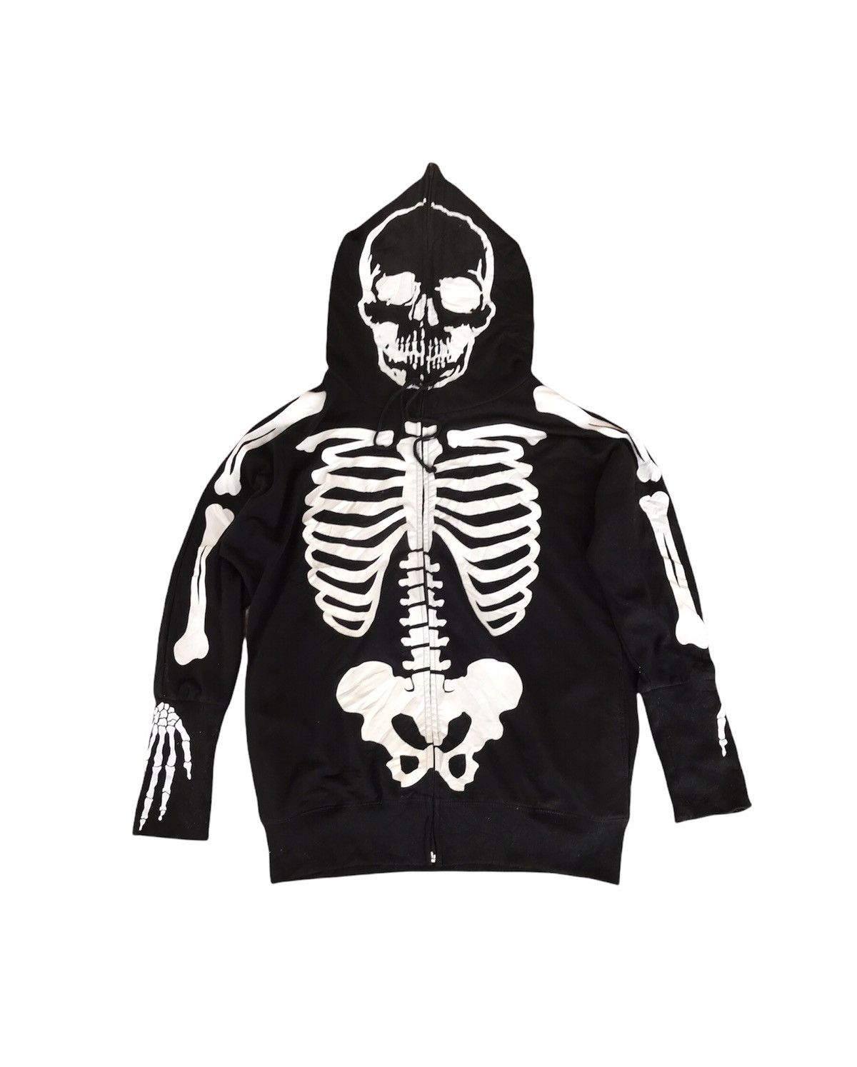Japanese Brand Overprint Skeleton Bone hoodie full zipper Size US M / EU 48-50 / 2 - 1 Thumbnail