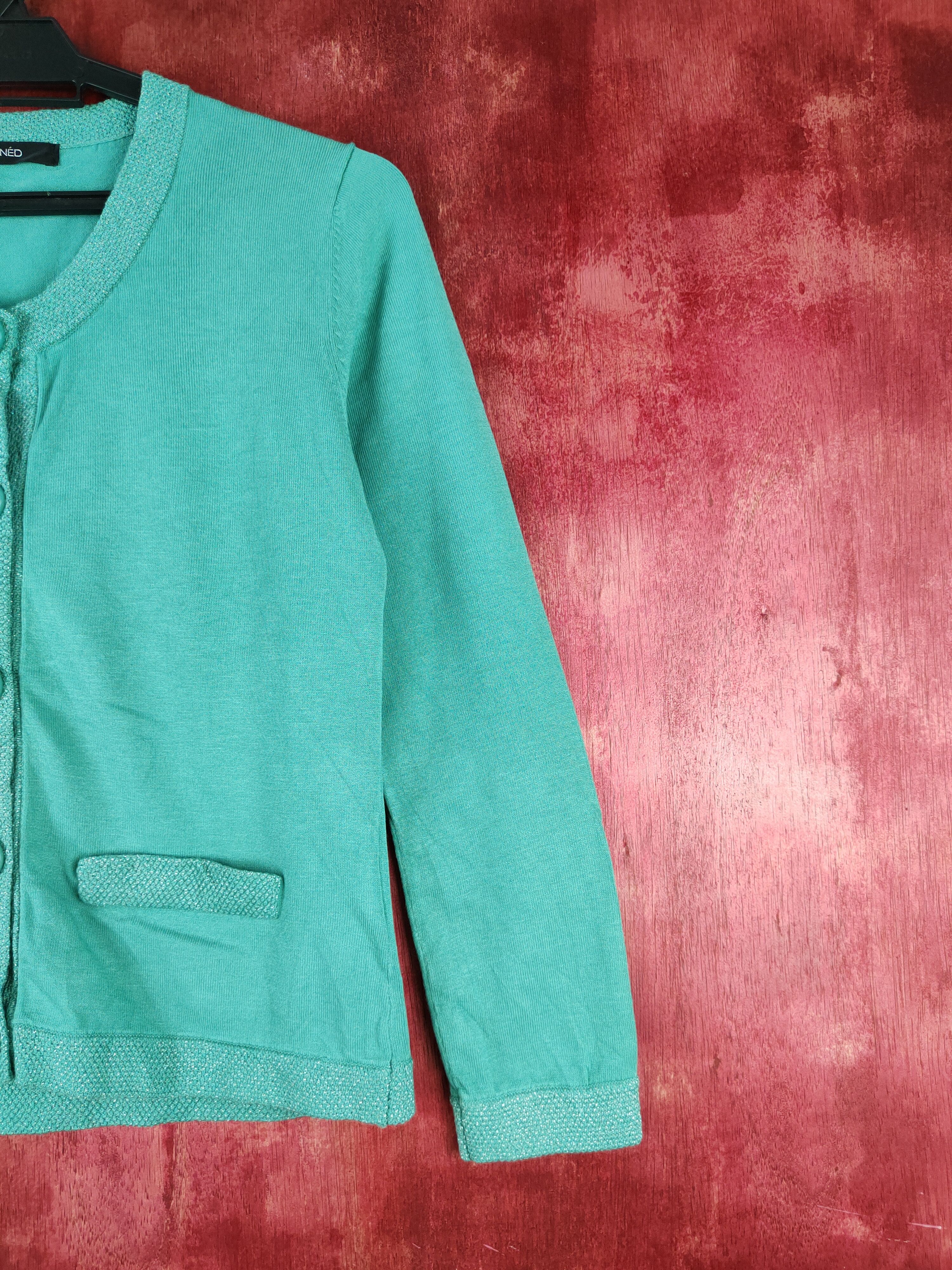 Homespun Knitwear × Japanese Brand Inéd Mint Green plain knitwear Cardigan #S913 Size S / US 4 / IT 40 - 5 Thumbnail