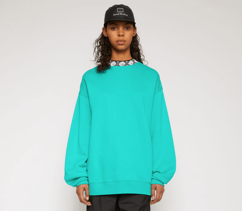 Acne Studios Iconic ACNE face logo mock neck sweat in jade | Grailed