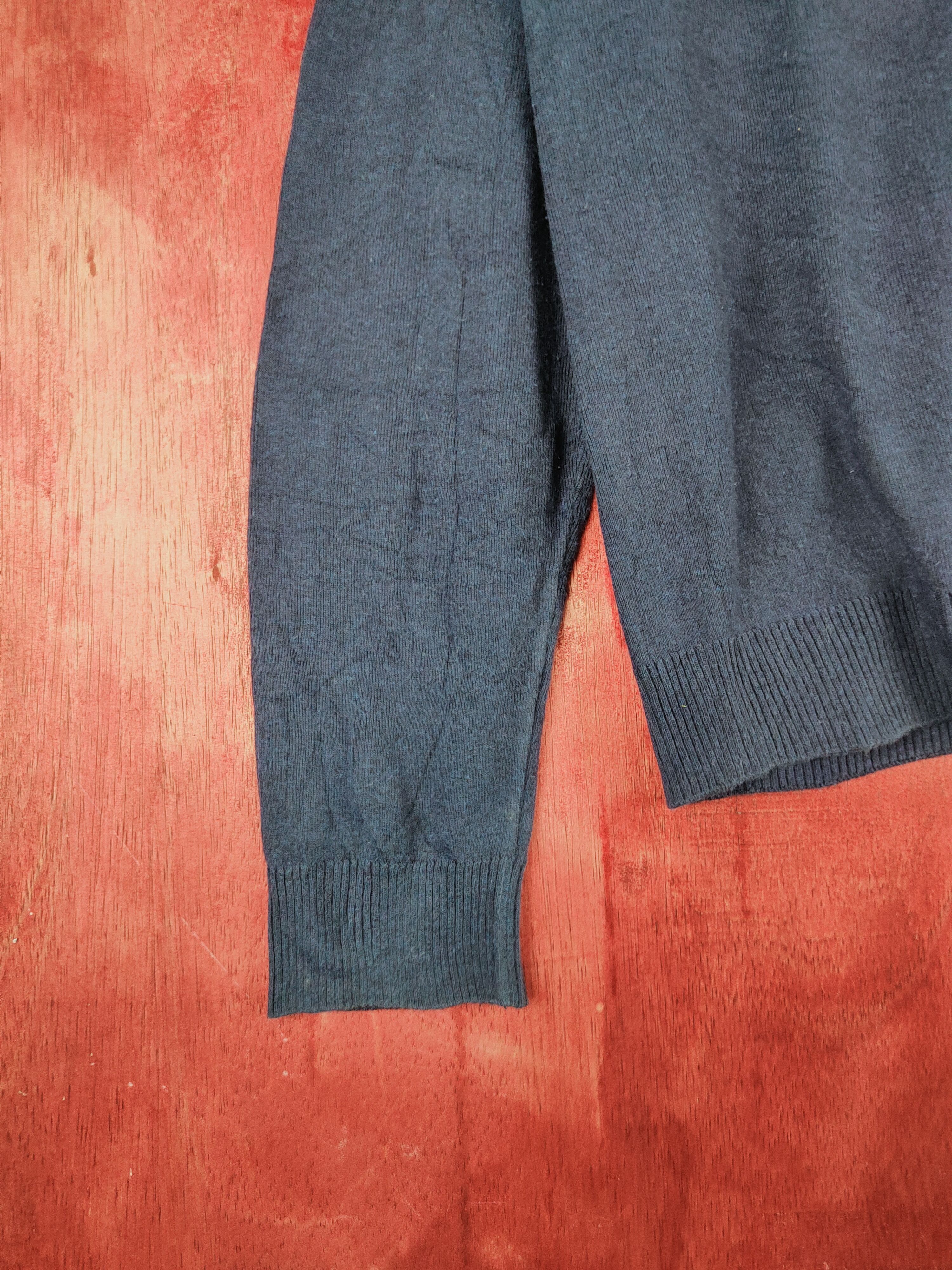 Homespun Knitwear Agnes B japan knitwear plain thin Navy Blue Cardigan #S925 Size M / US 6-8 / IT 42-44 - 4 Thumbnail