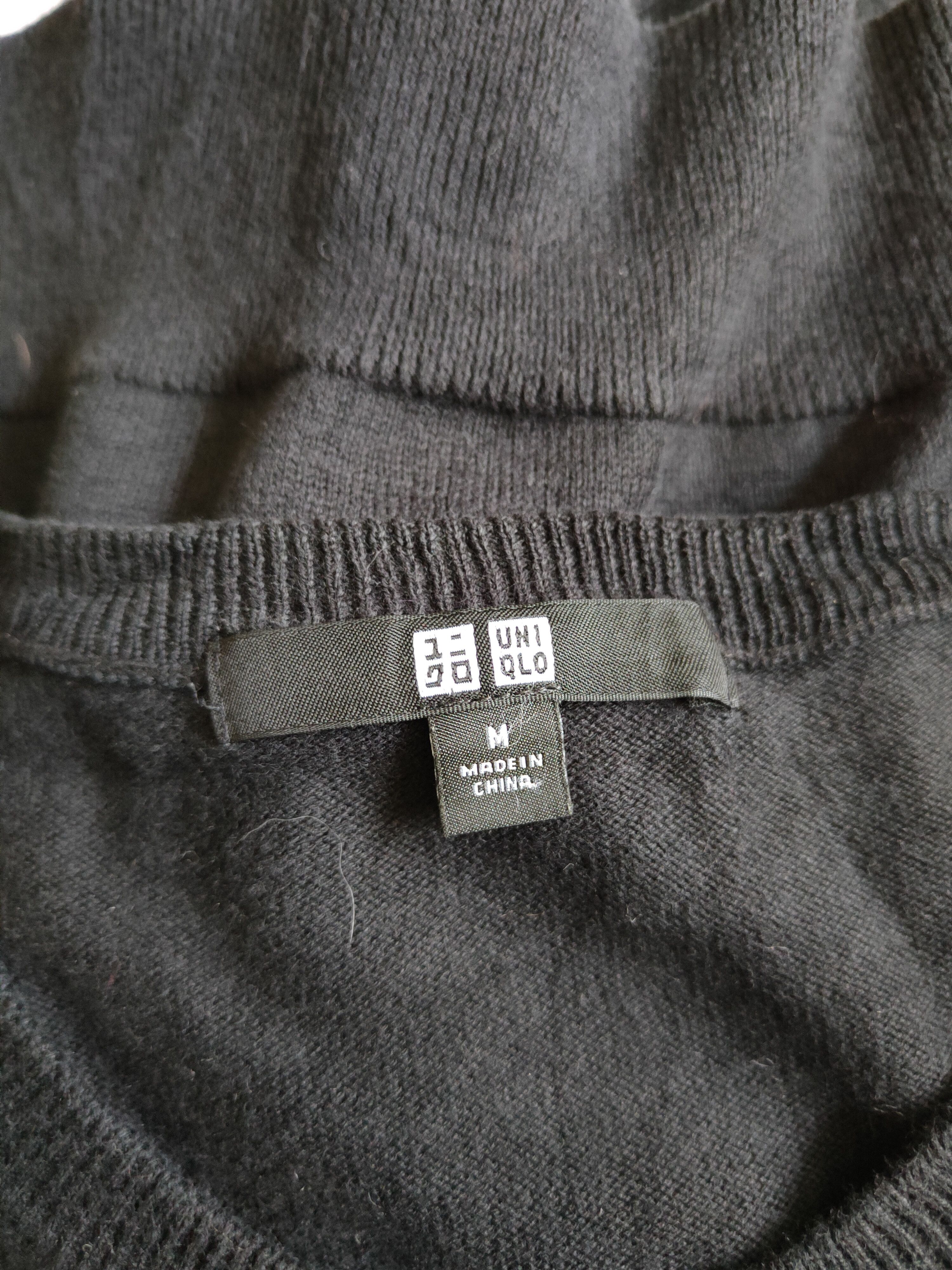 Japanese Brand Uniqlo distressed vintage plain Black Cardigan #S932 Size M / US 6-8 / IT 42-44 - 12 Thumbnail