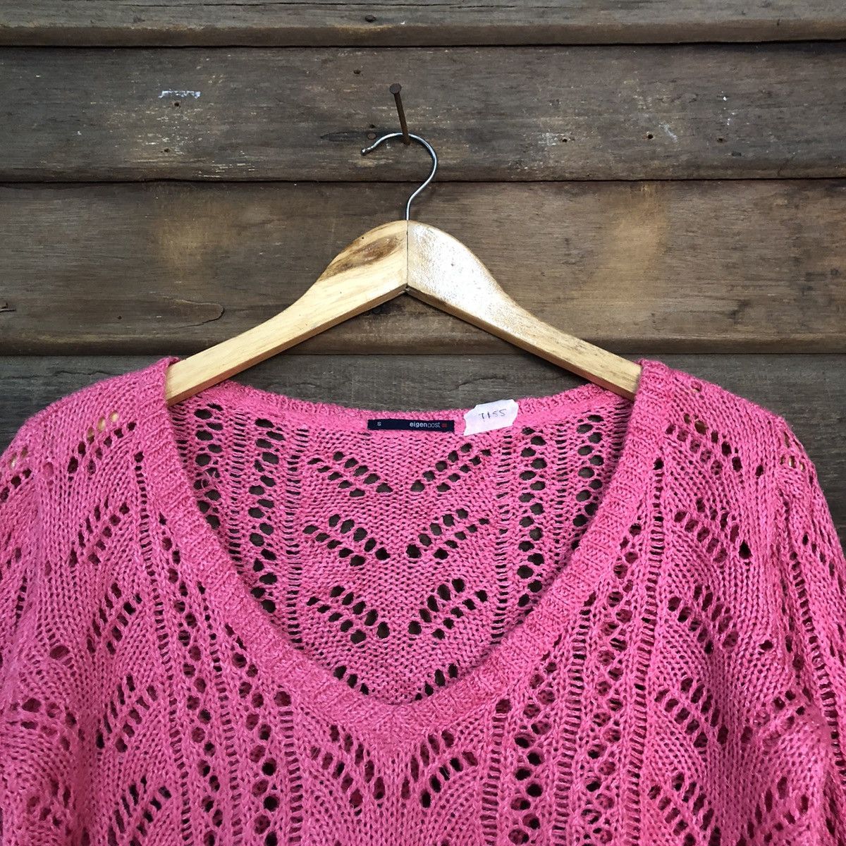 Homespun Knitwear Eigenpost Mesh Net Crocher Pink Cardigan Knitwear #7155 Size S / US 4 / IT 40 - 8 Thumbnail