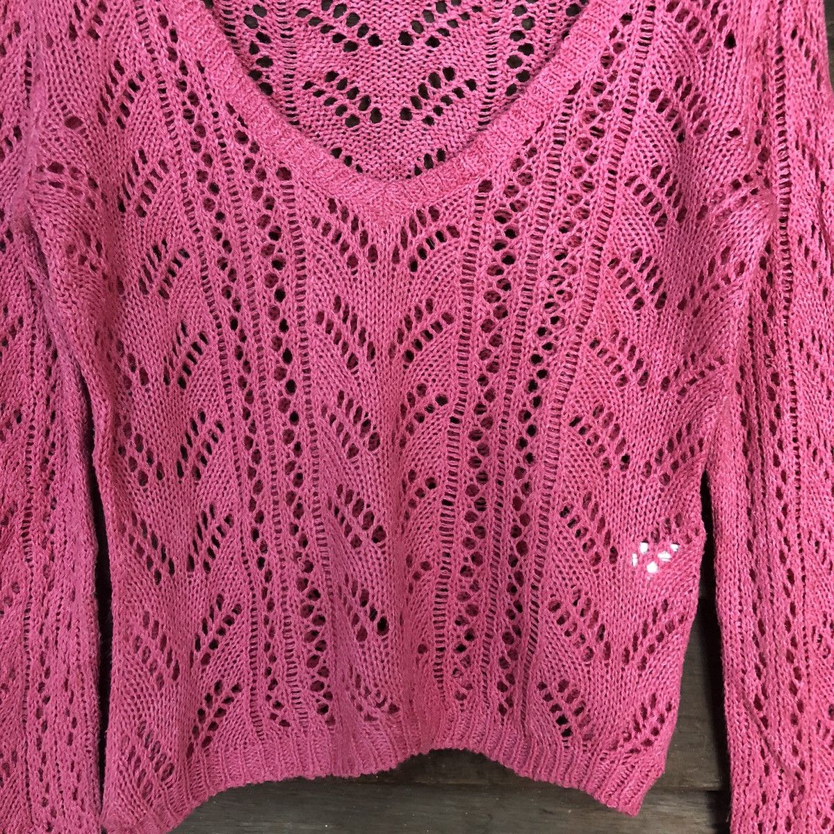 Homespun Knitwear Eigenpost Mesh Net Crocher Pink Cardigan Knitwear #7155 Size S / US 4 / IT 40 - 6 Thumbnail