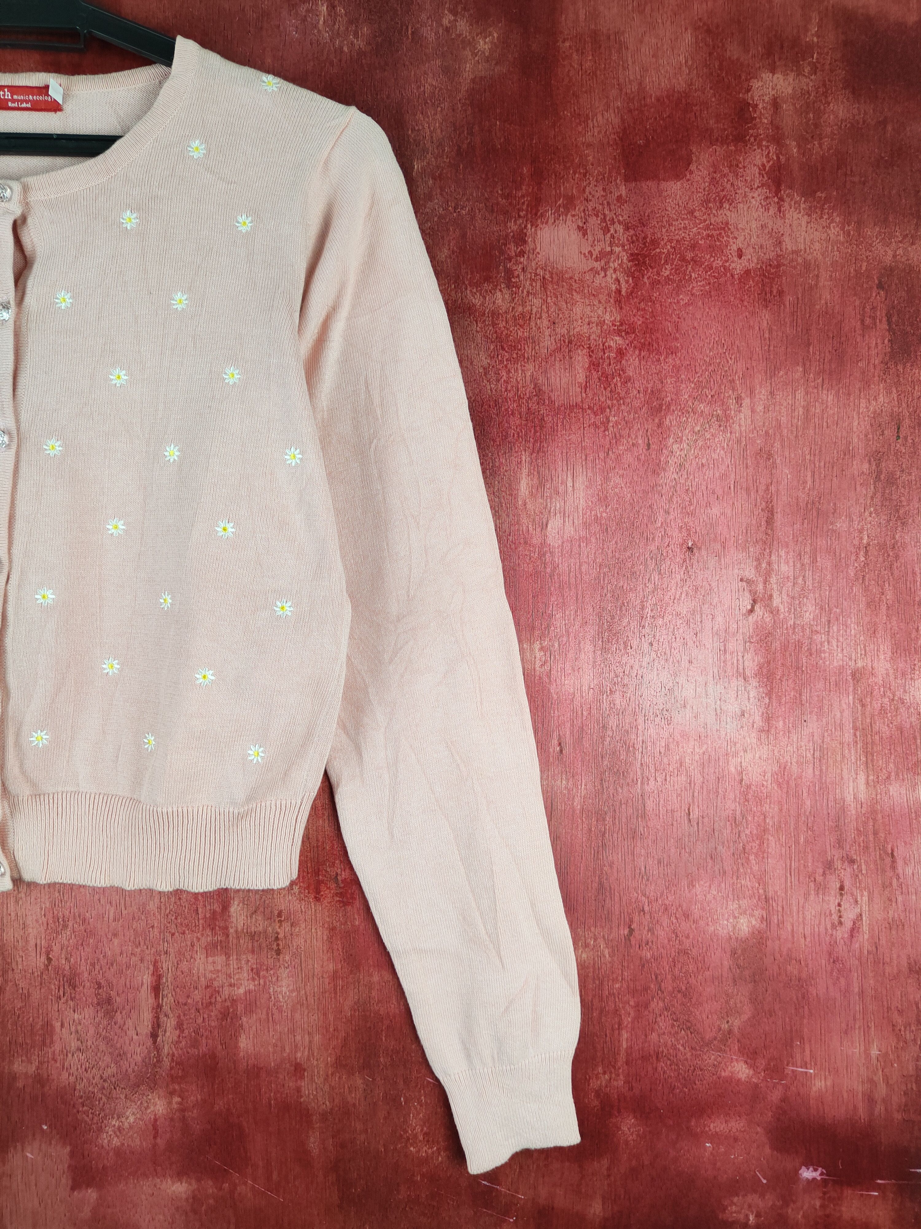 Japanese Brand Earth Music & Ecology Pink Cardigan knitwear #S909 Size S / US 4 / IT 40 - 5 Thumbnail