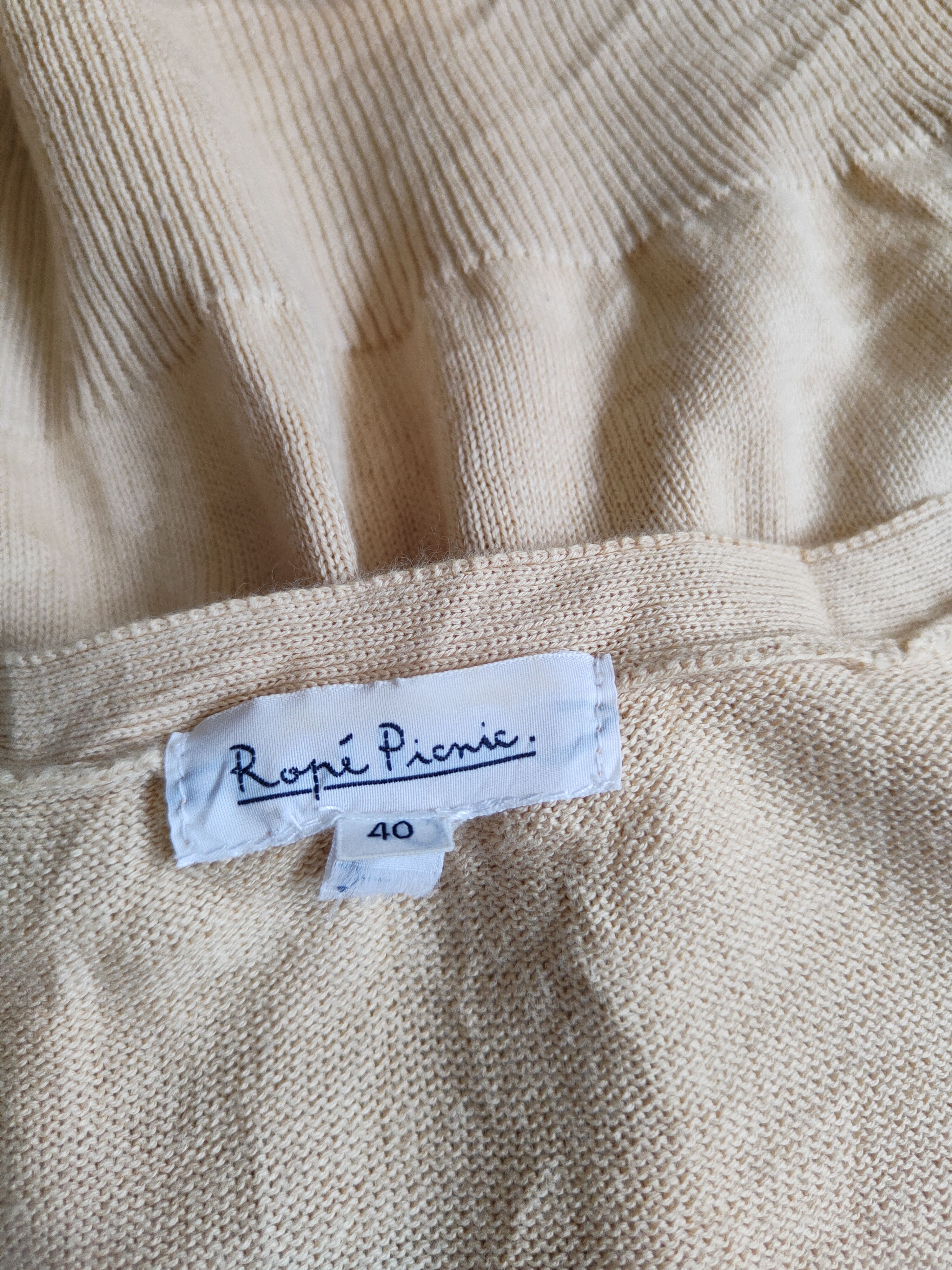 Japanese Brand Ropé Picnic Beige plain crop top knitwear Cardigan #S899 Size S / US 4 / IT 40 - 11 Thumbnail