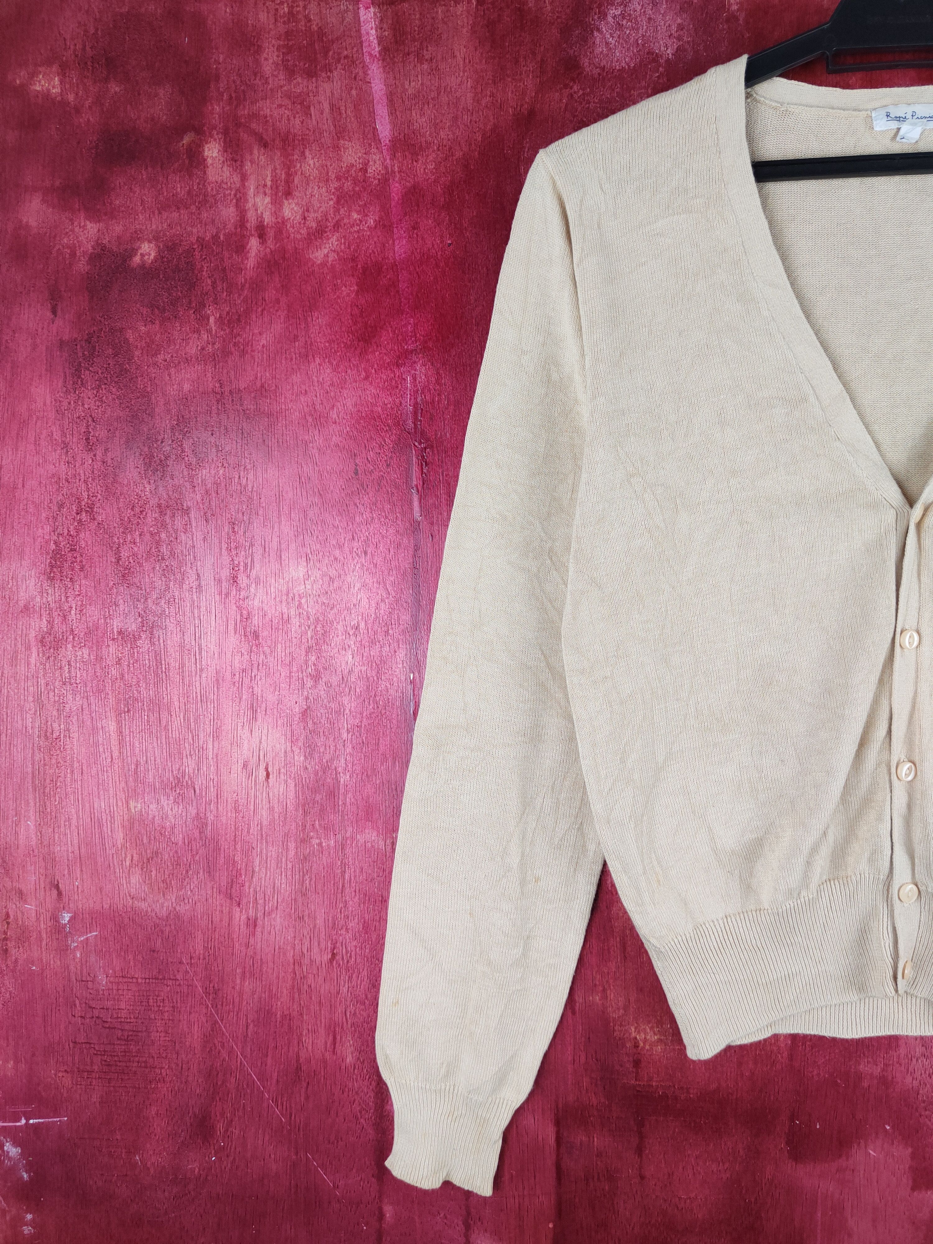 Japanese Brand Ropé Picnic Beige plain crop top knitwear Cardigan #S899 Size S / US 4 / IT 40 - 3 Thumbnail