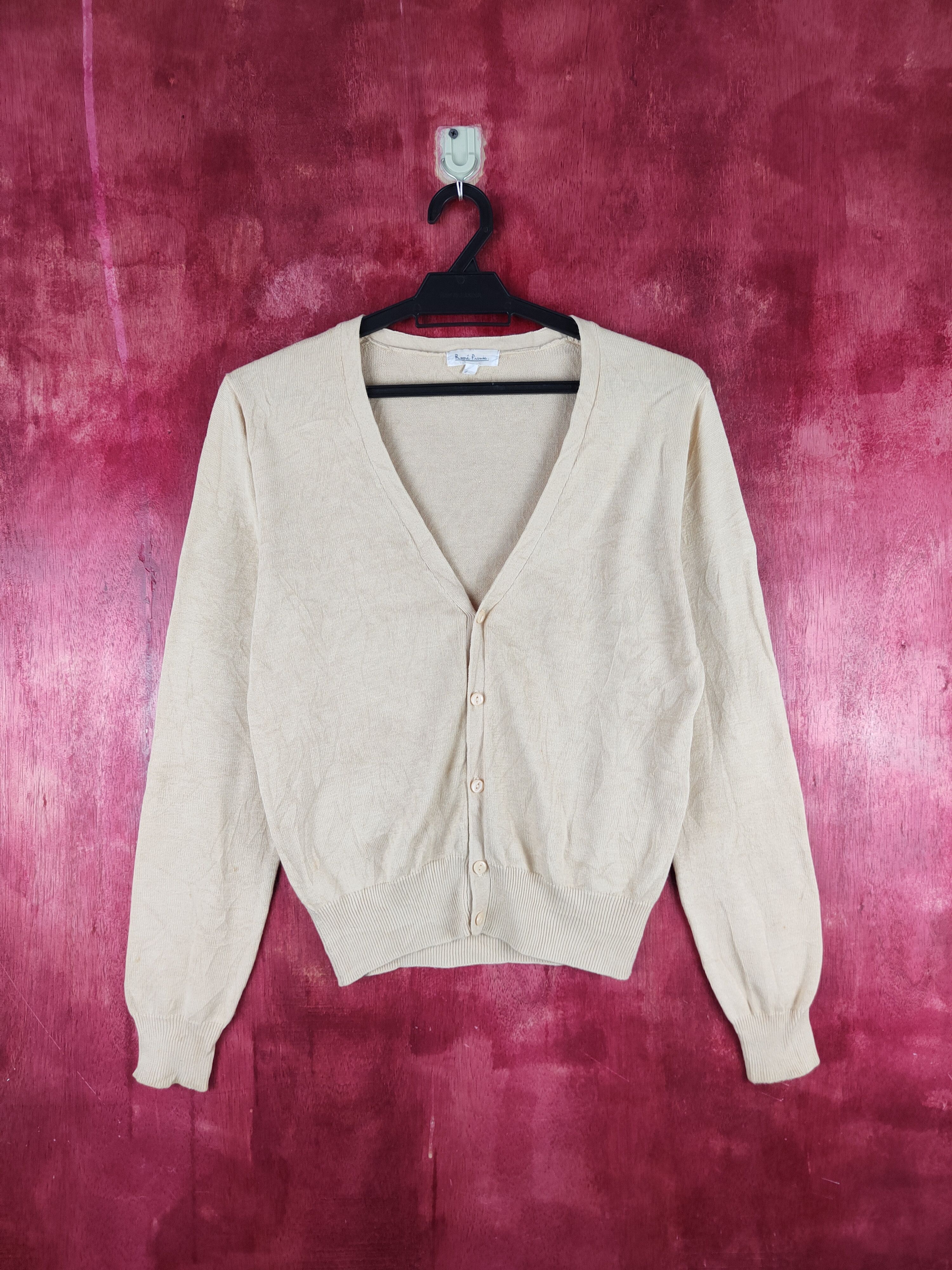 Japanese Brand Ropé Picnic Beige plain crop top knitwear Cardigan #S899 Size S / US 4 / IT 40 - 1 Thumbnail