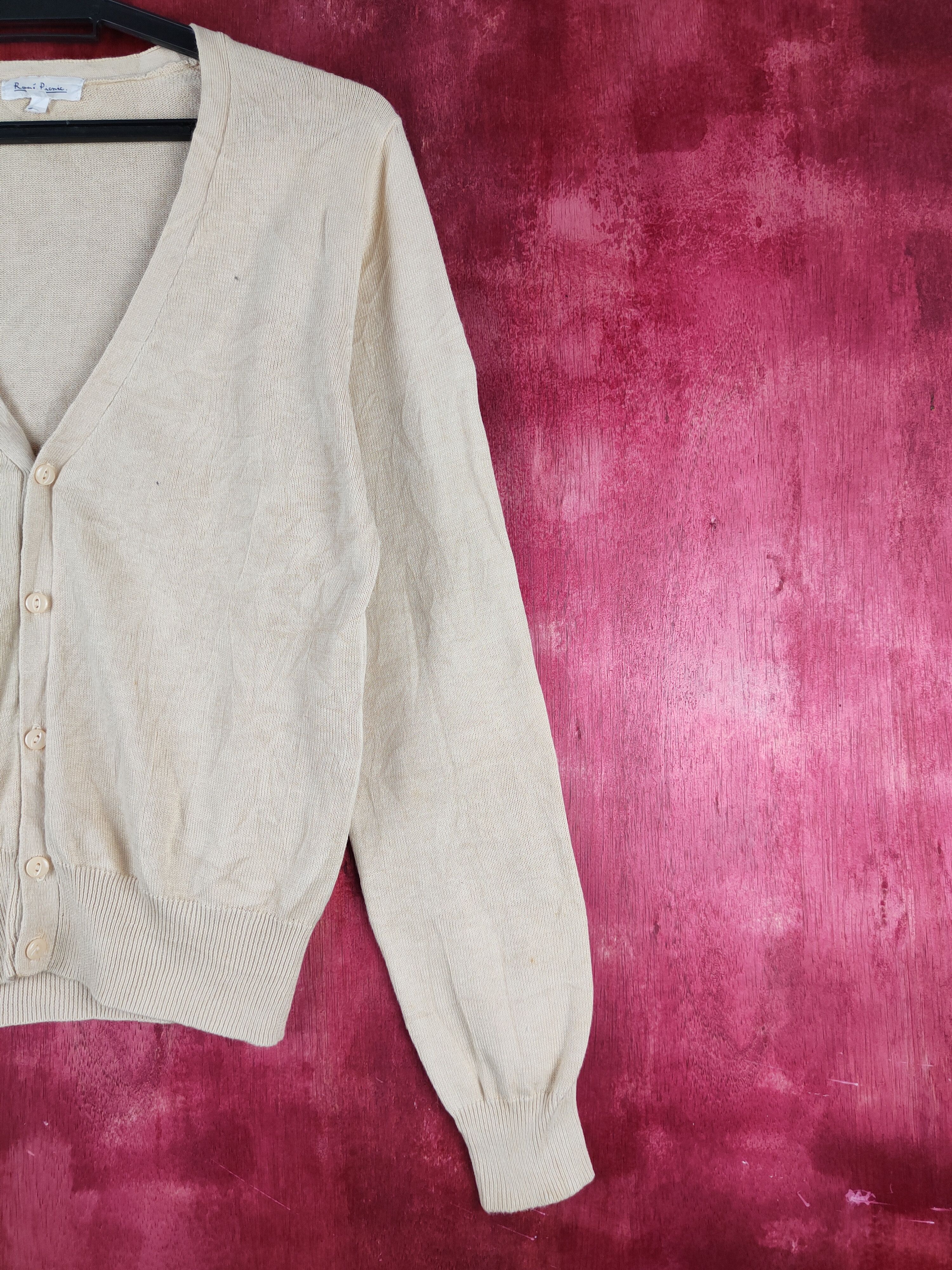 Japanese Brand Ropé Picnic Beige plain crop top knitwear Cardigan #S899 Size S / US 4 / IT 40 - 5 Thumbnail