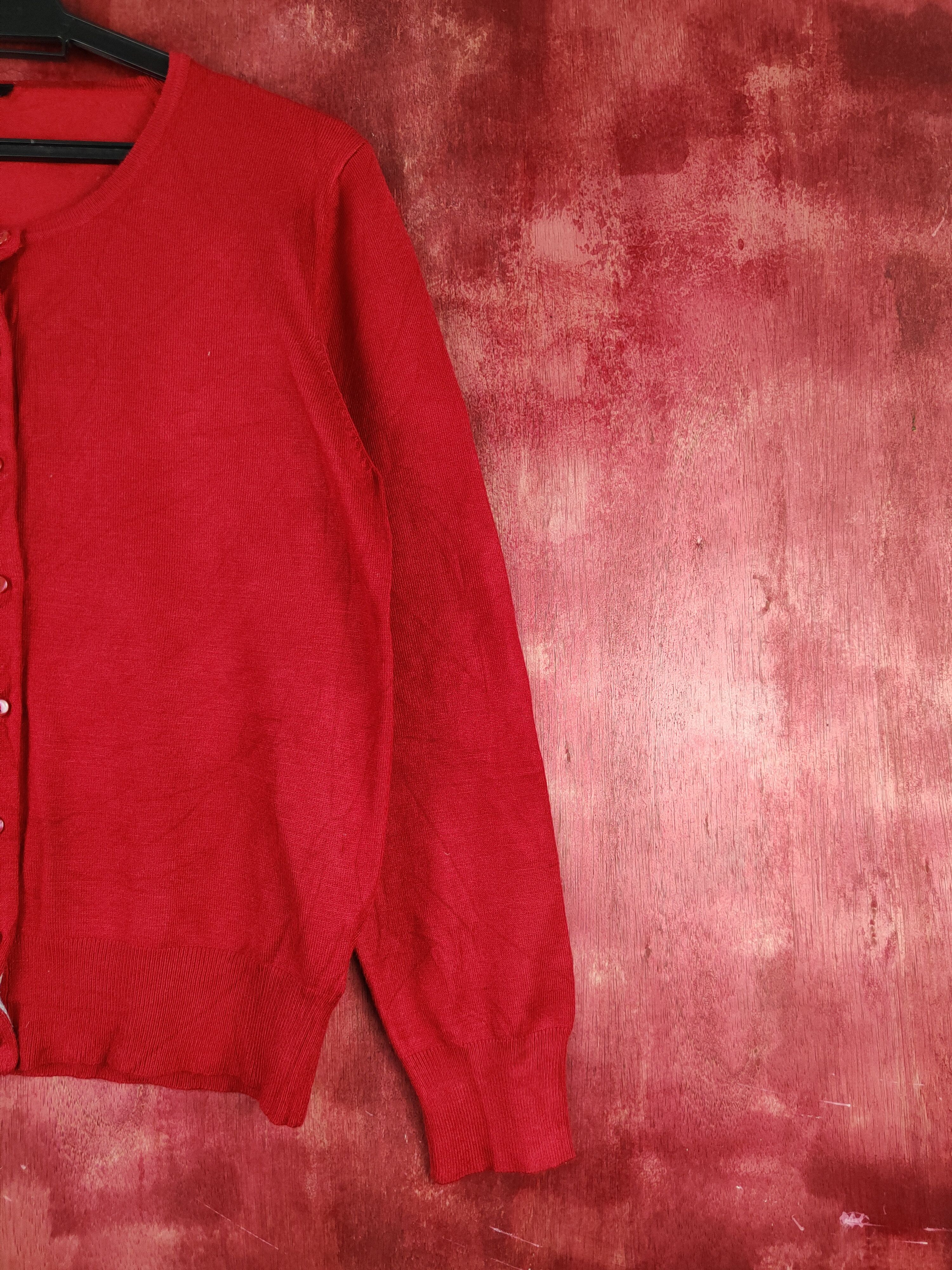 Japanese Brand Japanese Brand Red knitwear plain Cardigan #S897 Size M / US 6-8 / IT 42-44 - 5 Thumbnail