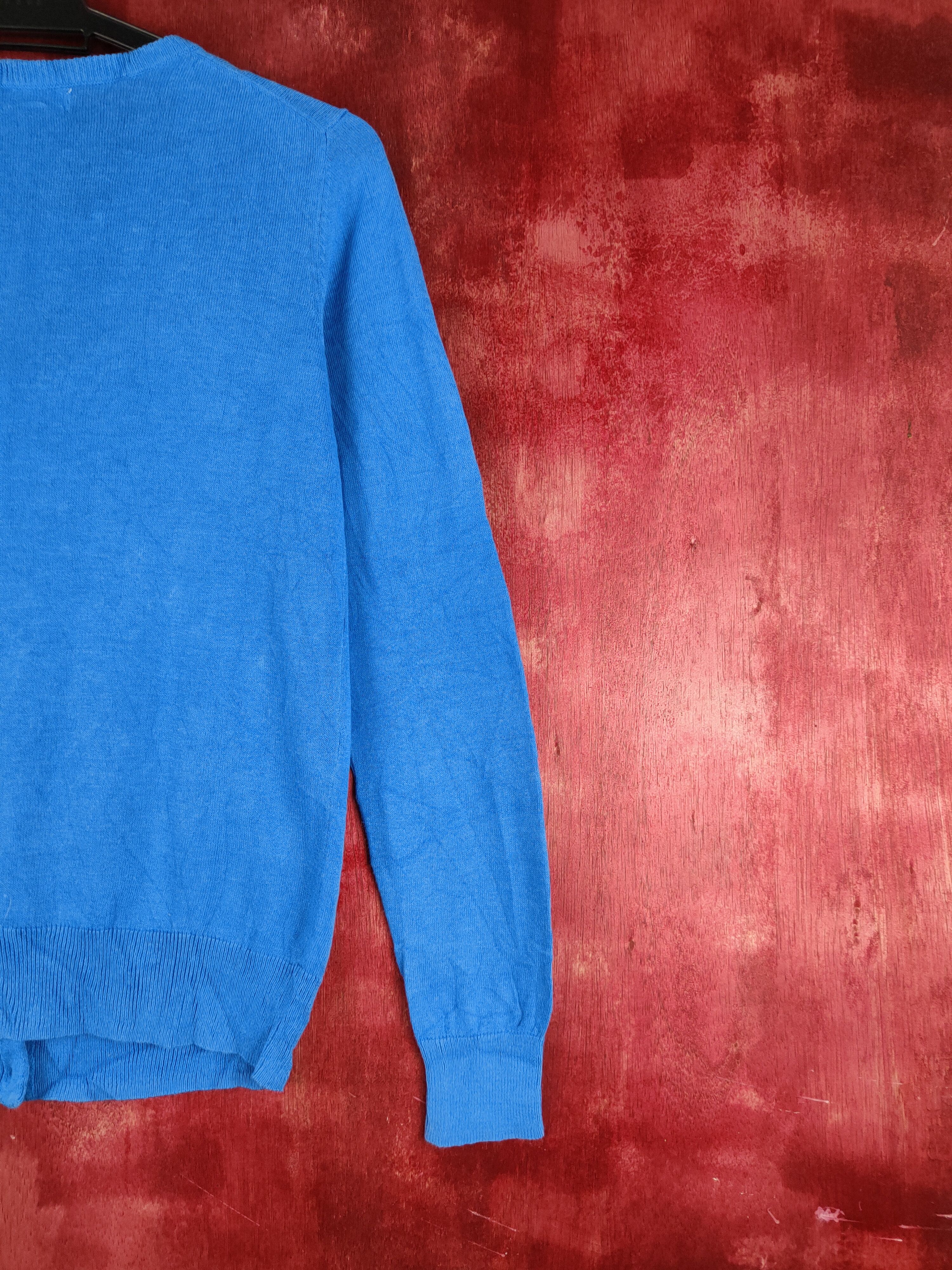 Japanese Brand Aqueto Ikka Blue knitwear plain Cardigan streetwear #S893 Size M / US 6-8 / IT 42-44 - 9 Thumbnail