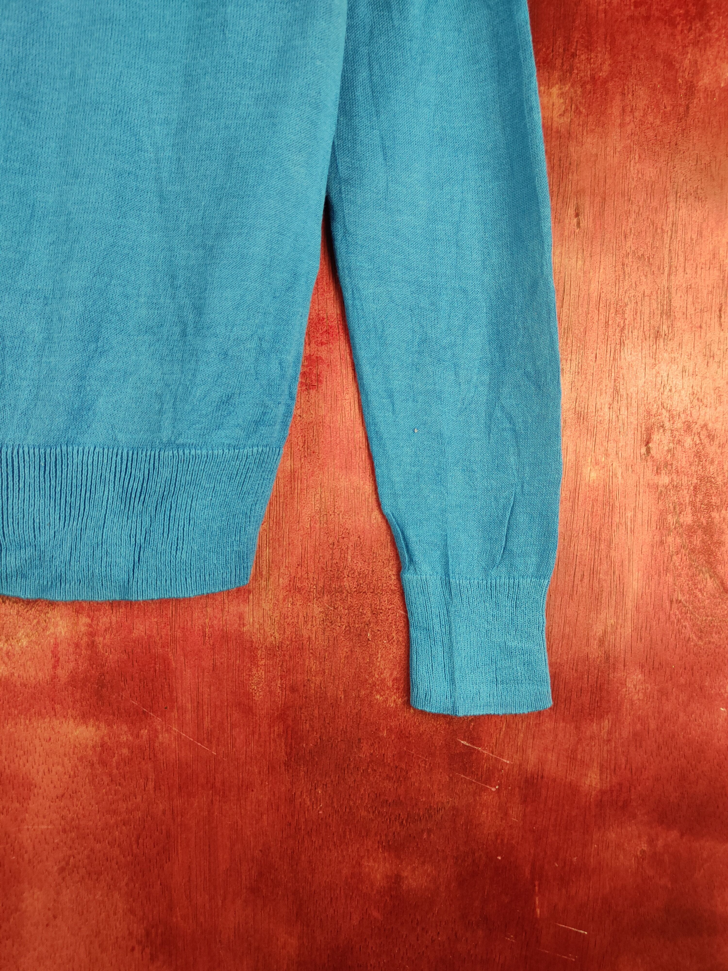 Japanese Brand Aqueto Ikka Blue knitwear plain Cardigan streetwear #S893 Size M / US 6-8 / IT 42-44 - 6 Thumbnail