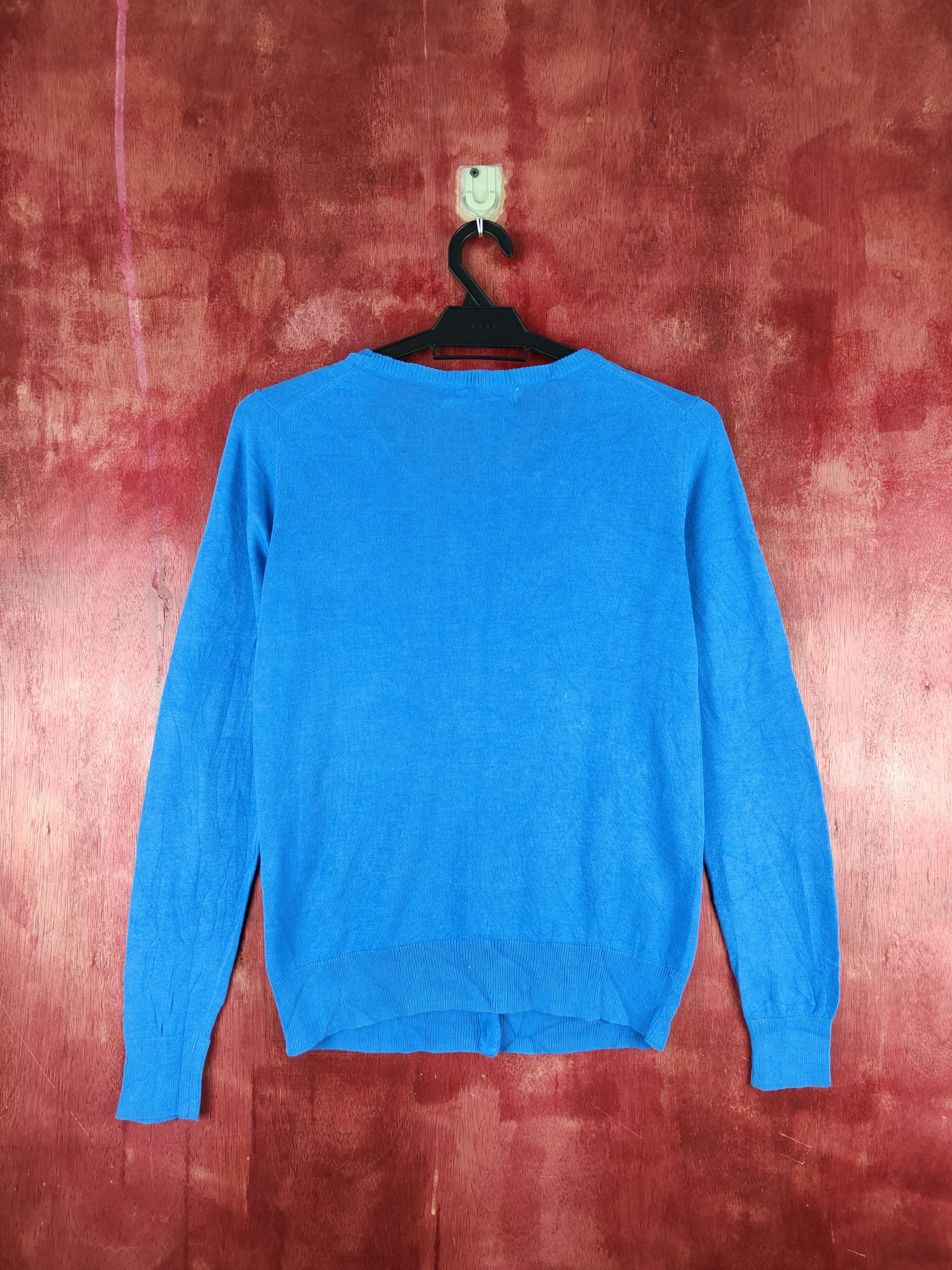 Japanese Brand Aqueto Ikka Blue knitwear plain Cardigan streetwear #S893 Size M / US 6-8 / IT 42-44 - 7 Thumbnail