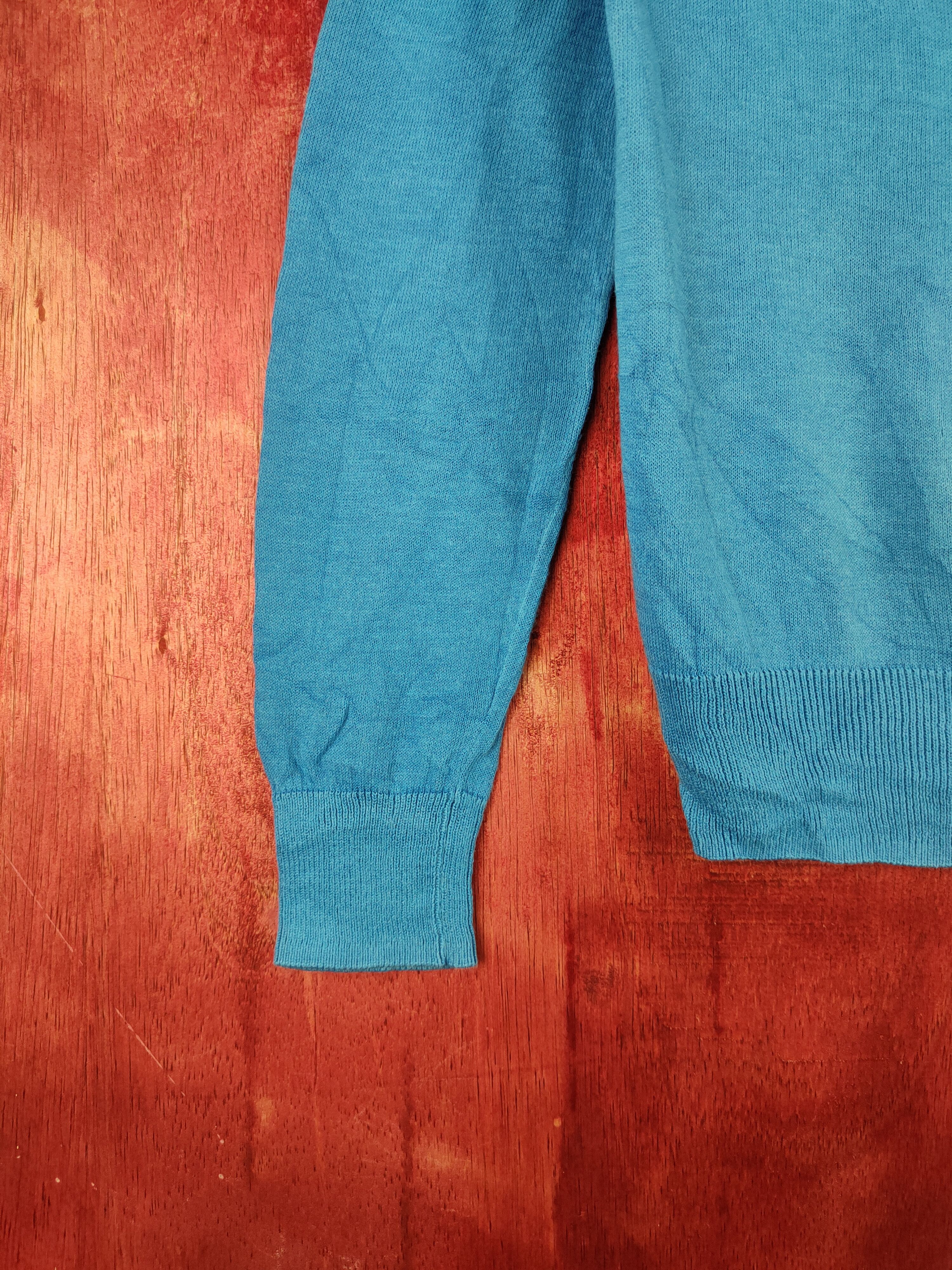Japanese Brand Aqueto Ikka Blue knitwear plain Cardigan streetwear #S893 Size M / US 6-8 / IT 42-44 - 4 Thumbnail