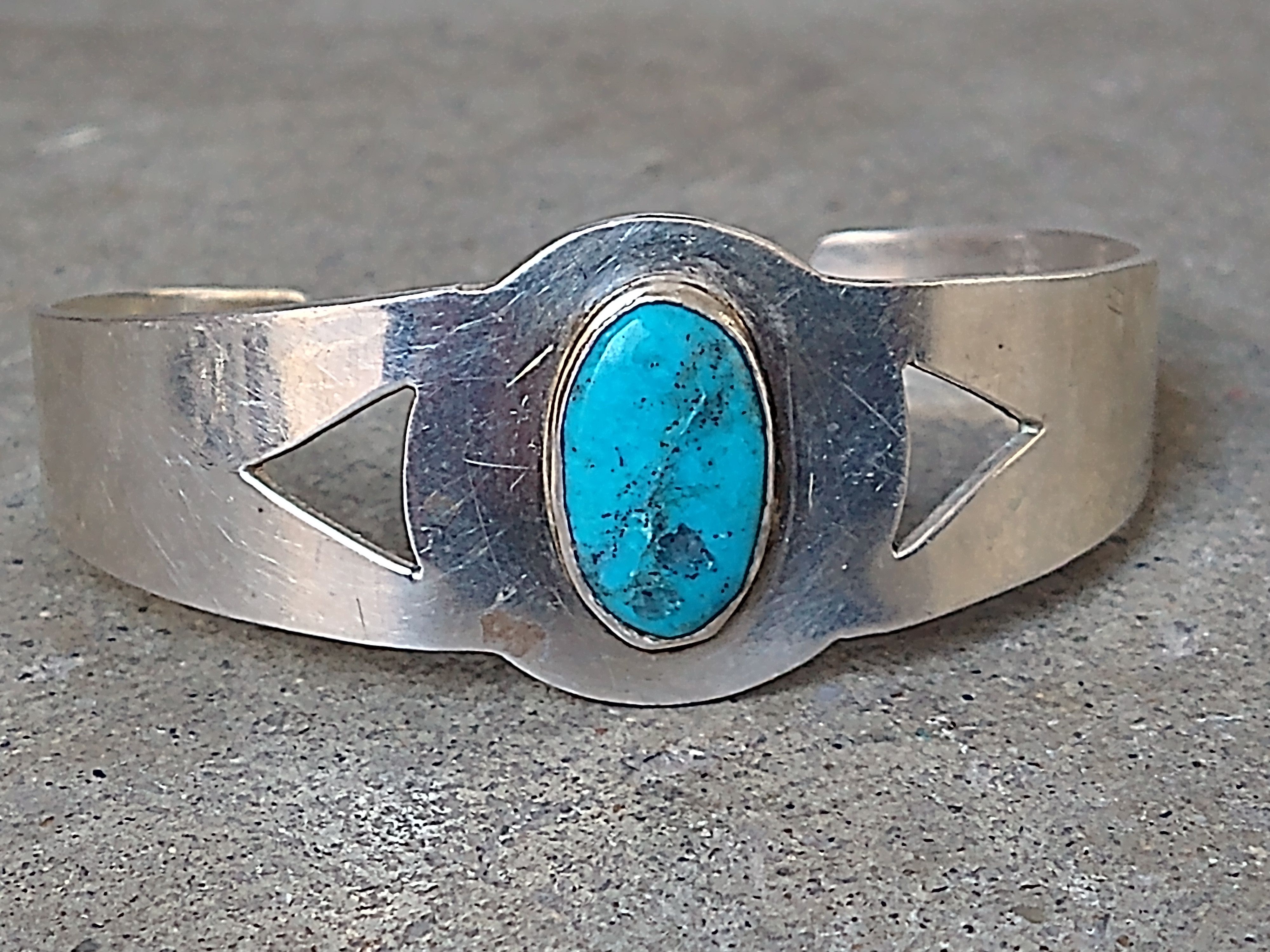 Jewelry Vintage Sterling Silver Bracelet Turquoise Cuff Mexico Size ONE SIZE - 3 Thumbnail