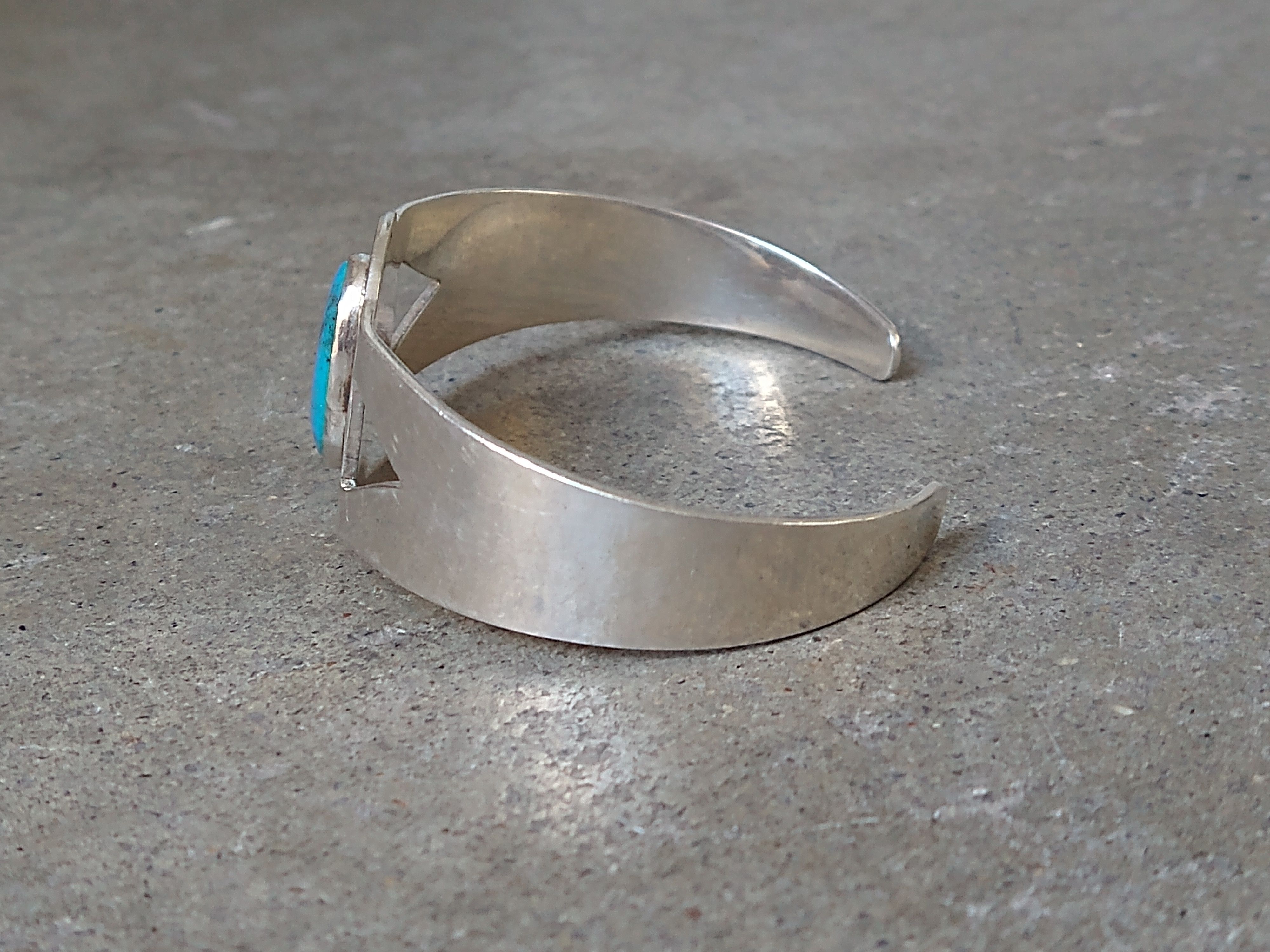 Jewelry Vintage Sterling Silver Bracelet Turquoise Cuff Mexico Size ONE SIZE - 5 Thumbnail