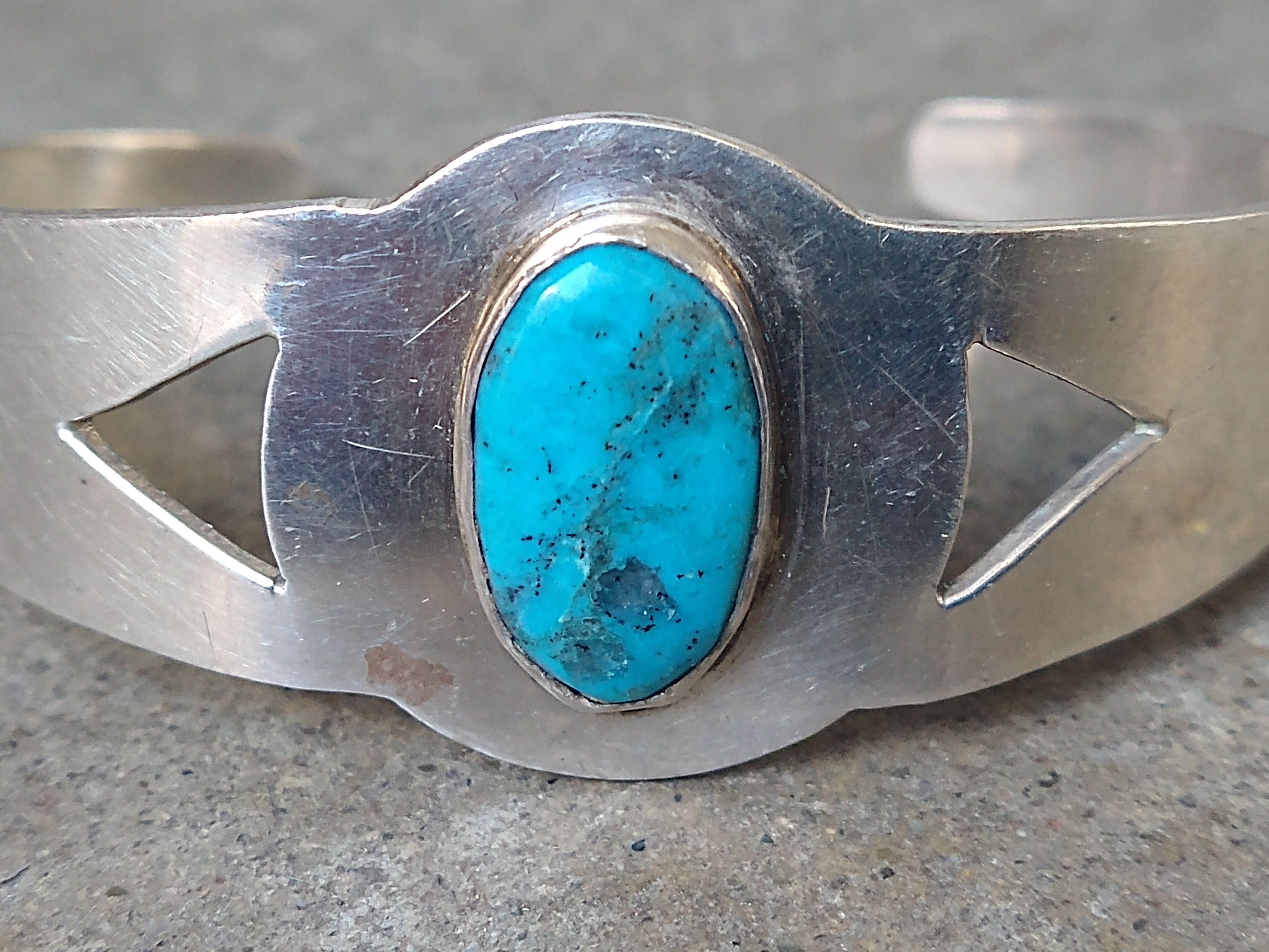 Jewelry Vintage Sterling Silver Bracelet Turquoise Cuff Mexico Size ONE SIZE - 4 Thumbnail