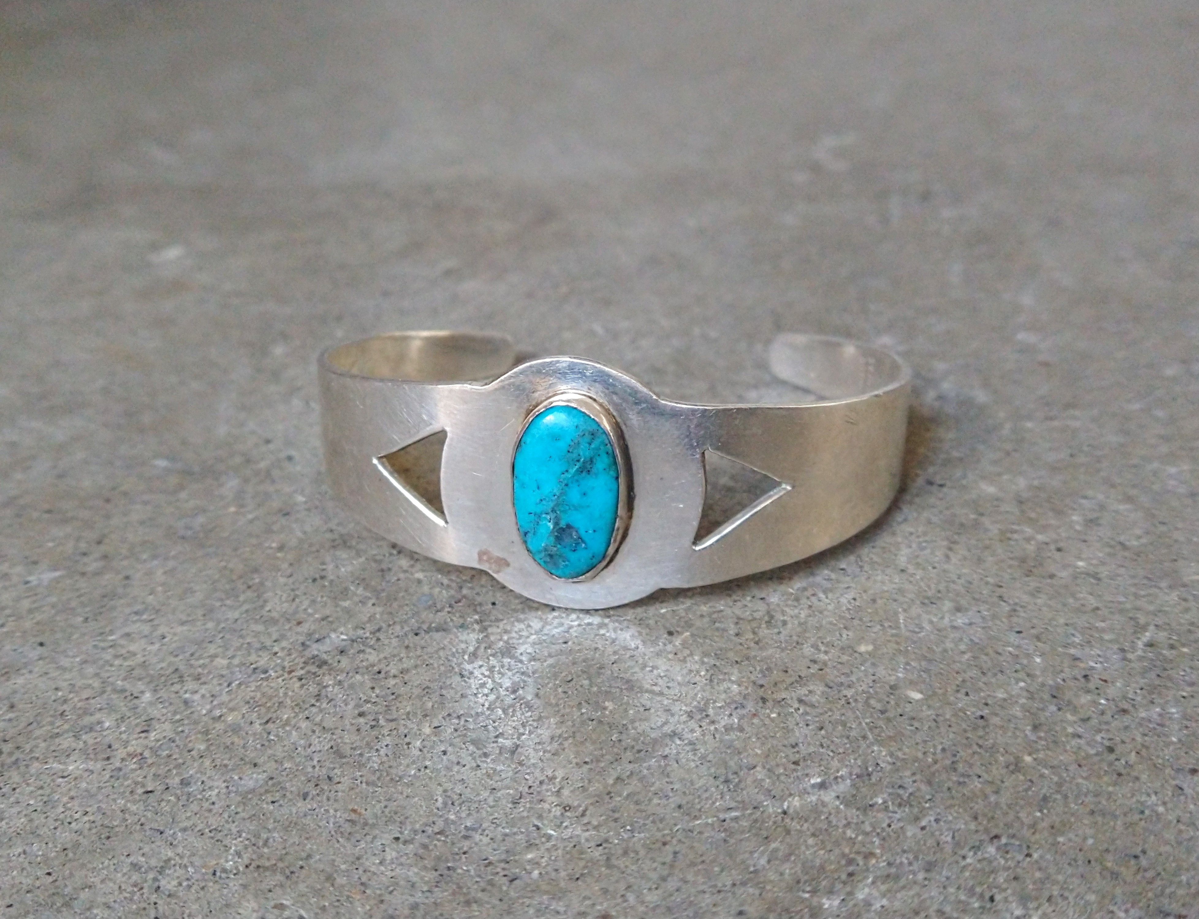 Jewelry Vintage Sterling Silver Bracelet Turquoise Cuff Mexico Size ONE SIZE - 1 Thumbnail