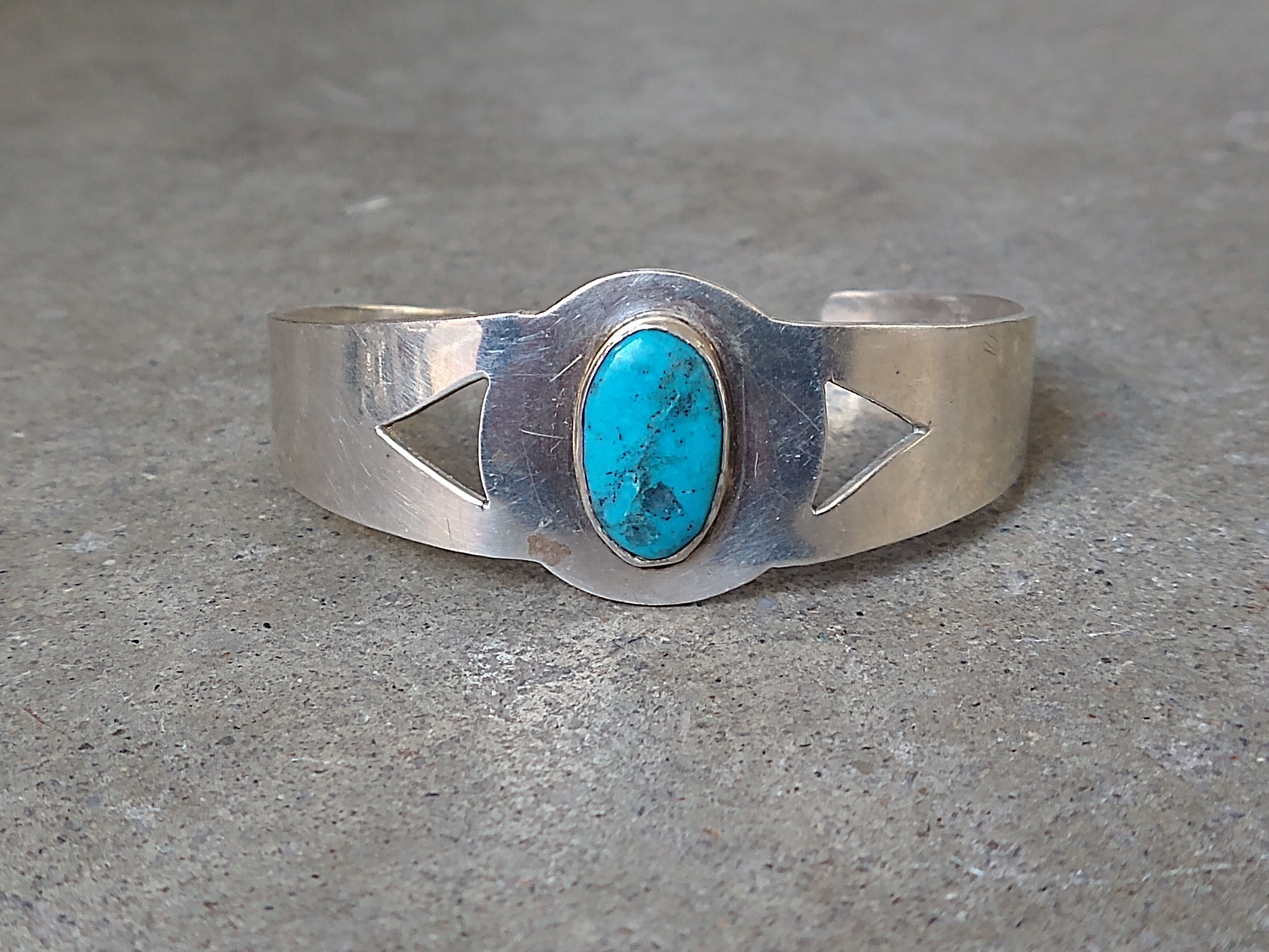 Jewelry Vintage Sterling Silver Bracelet Turquoise Cuff Mexico Size ONE SIZE - 2 Thumbnail