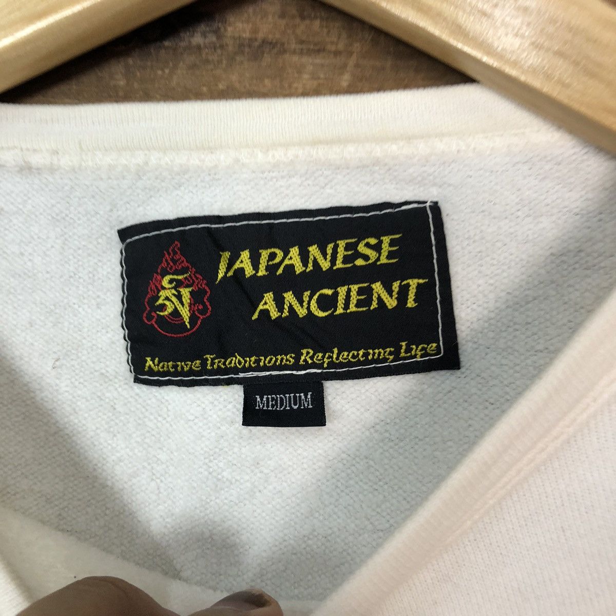 Japanese Brand Japanese Ancient dragon sleeve White Sweatshirt #082B Size US M / EU 48-50 / 2 - 9 Thumbnail