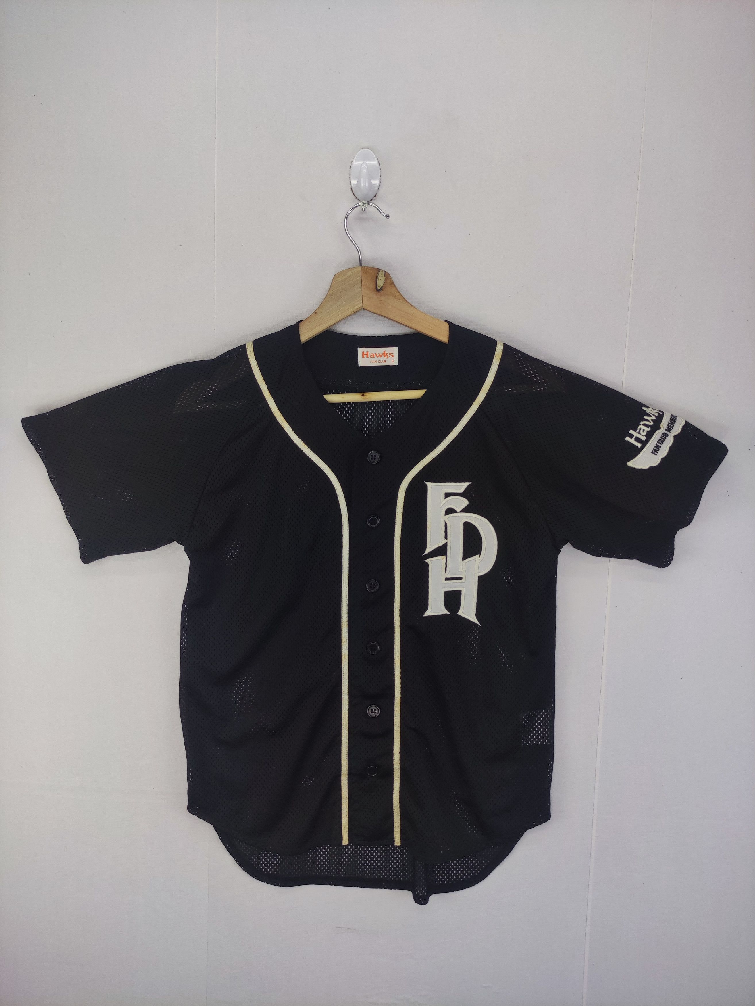 image of Vintage Hawks Jersey in Black, Men's (Size Small)