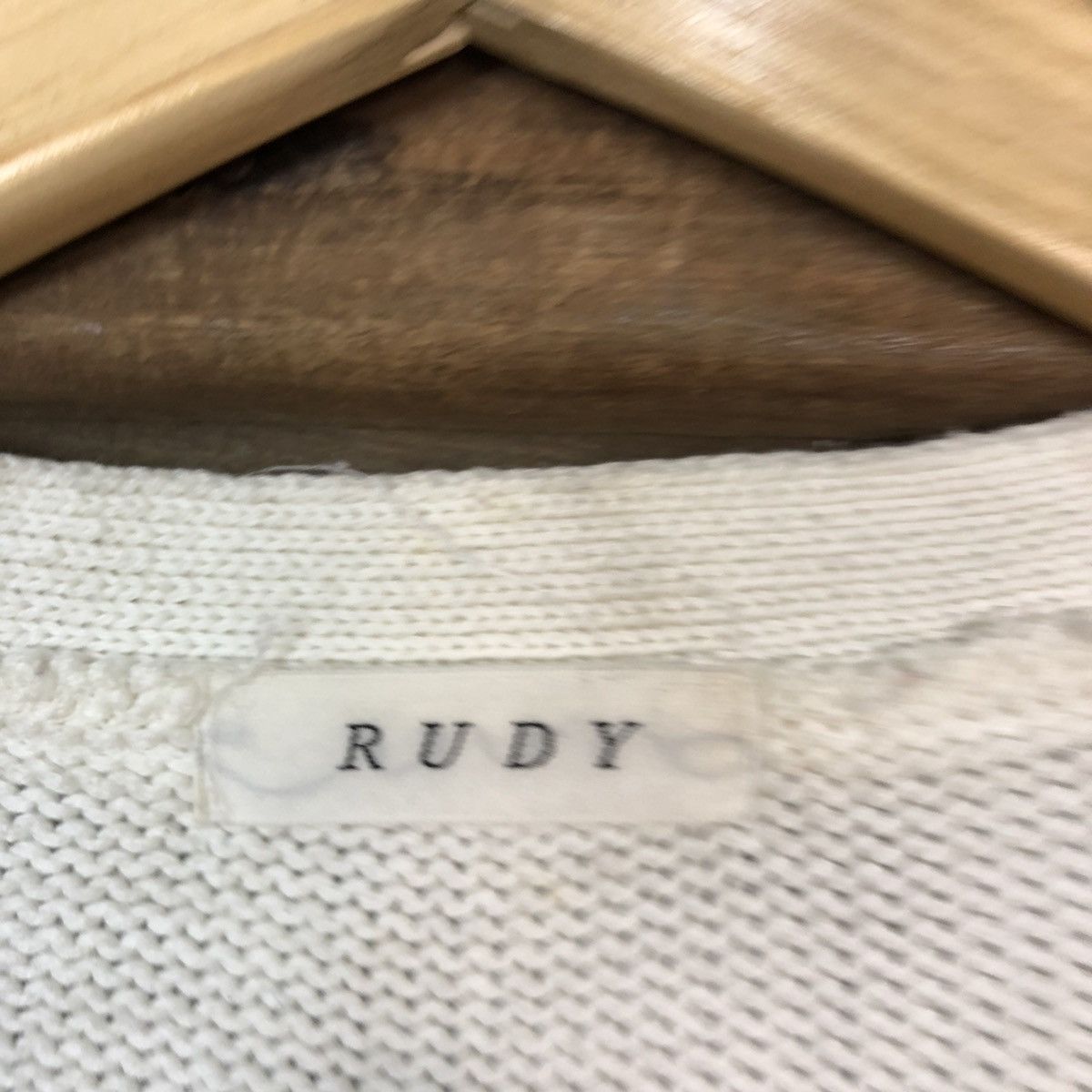 Vintage Rudy White Cardigan knitwear vintage plain #5529 Size US L / EU 52-54 / 3 - 11 Thumbnail