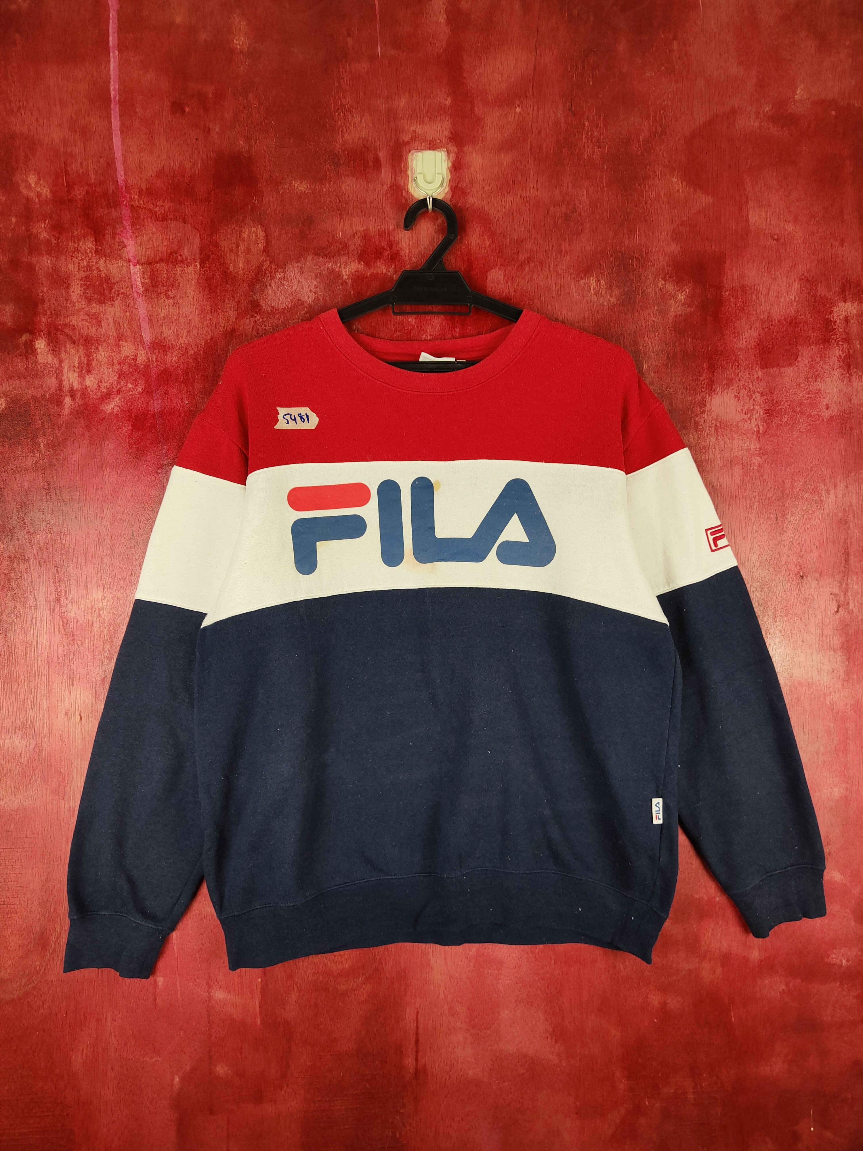 Fila Fila Red/Blue vintage Sweatshirt #5481 Size US L / EU 52-54 / 3 - 1 Thumbnail
