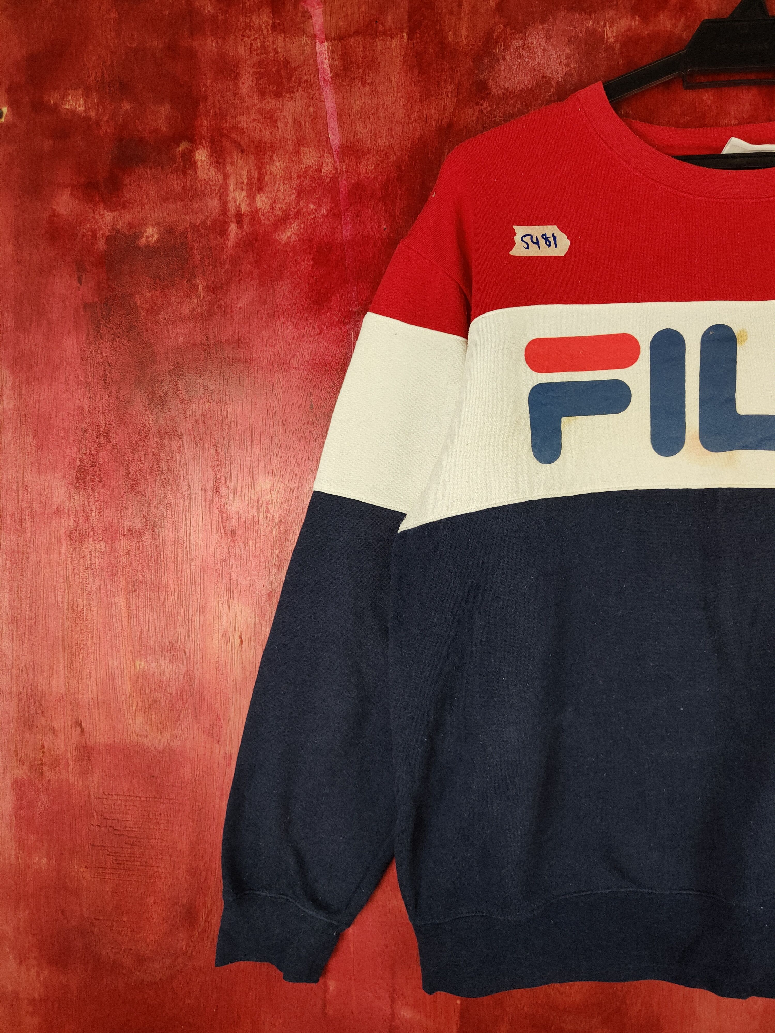 Fila Fila Red/Blue vintage Sweatshirt #5481 Size US L / EU 52-54 / 3 - 3 Thumbnail