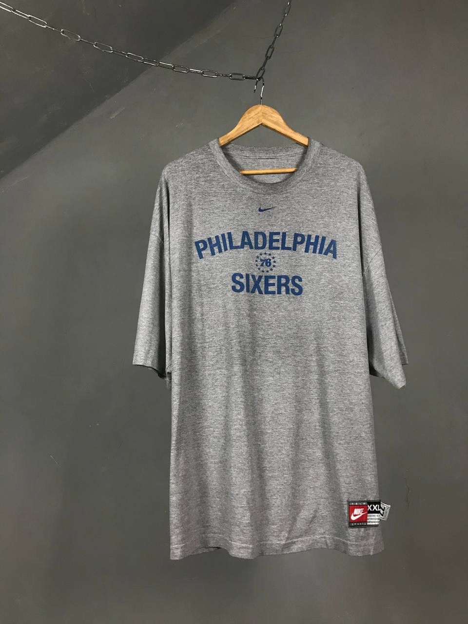 Nike × Vintage Nike swoosh streetwear vintage gray tee Size US XXL / EU 58 / 5 - 1 Thumbnail