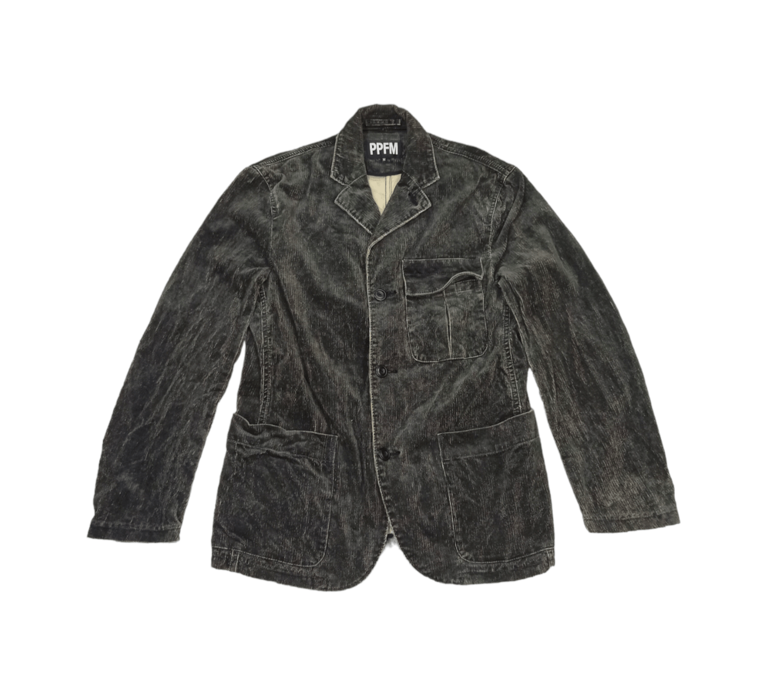 image of Corduroi Club x Ppfm Vintage Ppfm Corduroy Jacket in Faded Black, Men's (Size Medium)