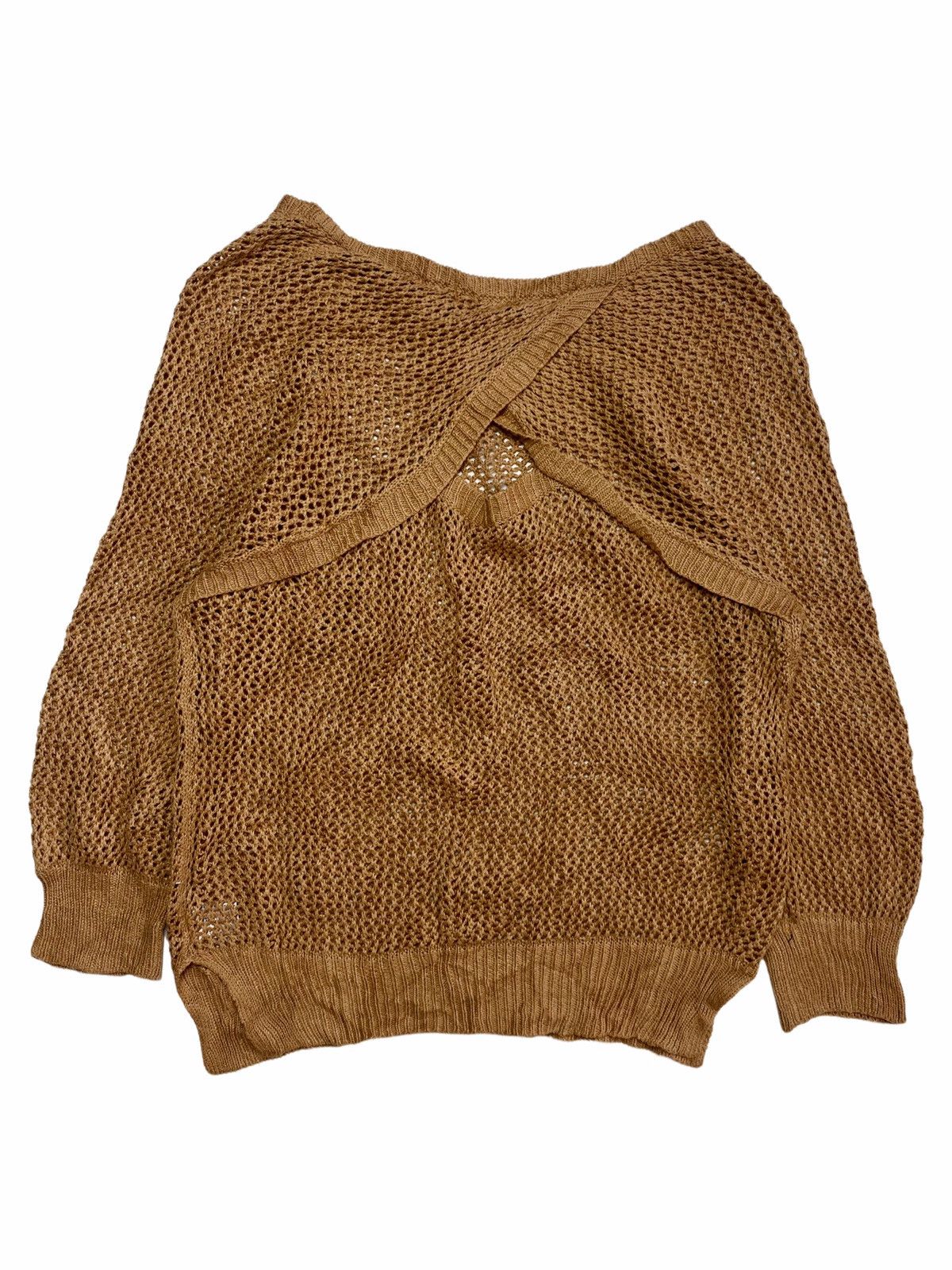 Japanese Brand 2000s GU - Open Knitted Top Longsleeve Size L / US 10 / IT 46 - 3 Thumbnail