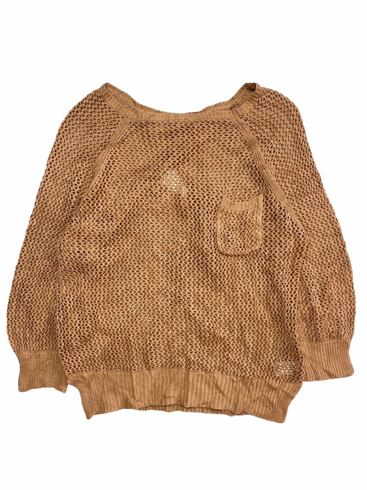 Japanese Brand 2000s GU - Open Knitted Top Longsleeve Size L / US 10 / IT 46 - 2 Thumbnail