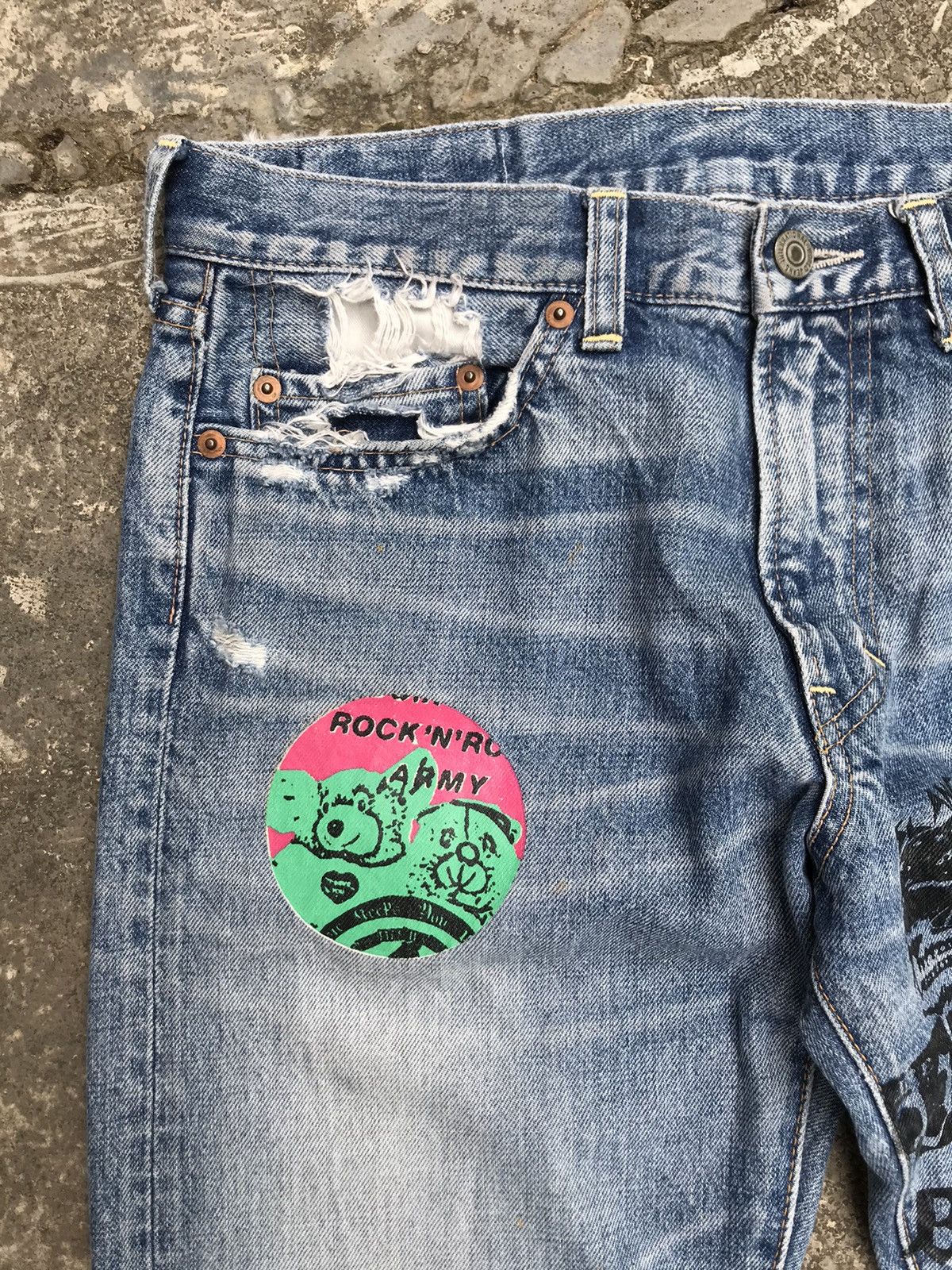 Japanese Brand 💥Vintage 90s RNA Inc. Distressed Denim Punk/Grunge Style Size US 31 - 5 Thumbnail