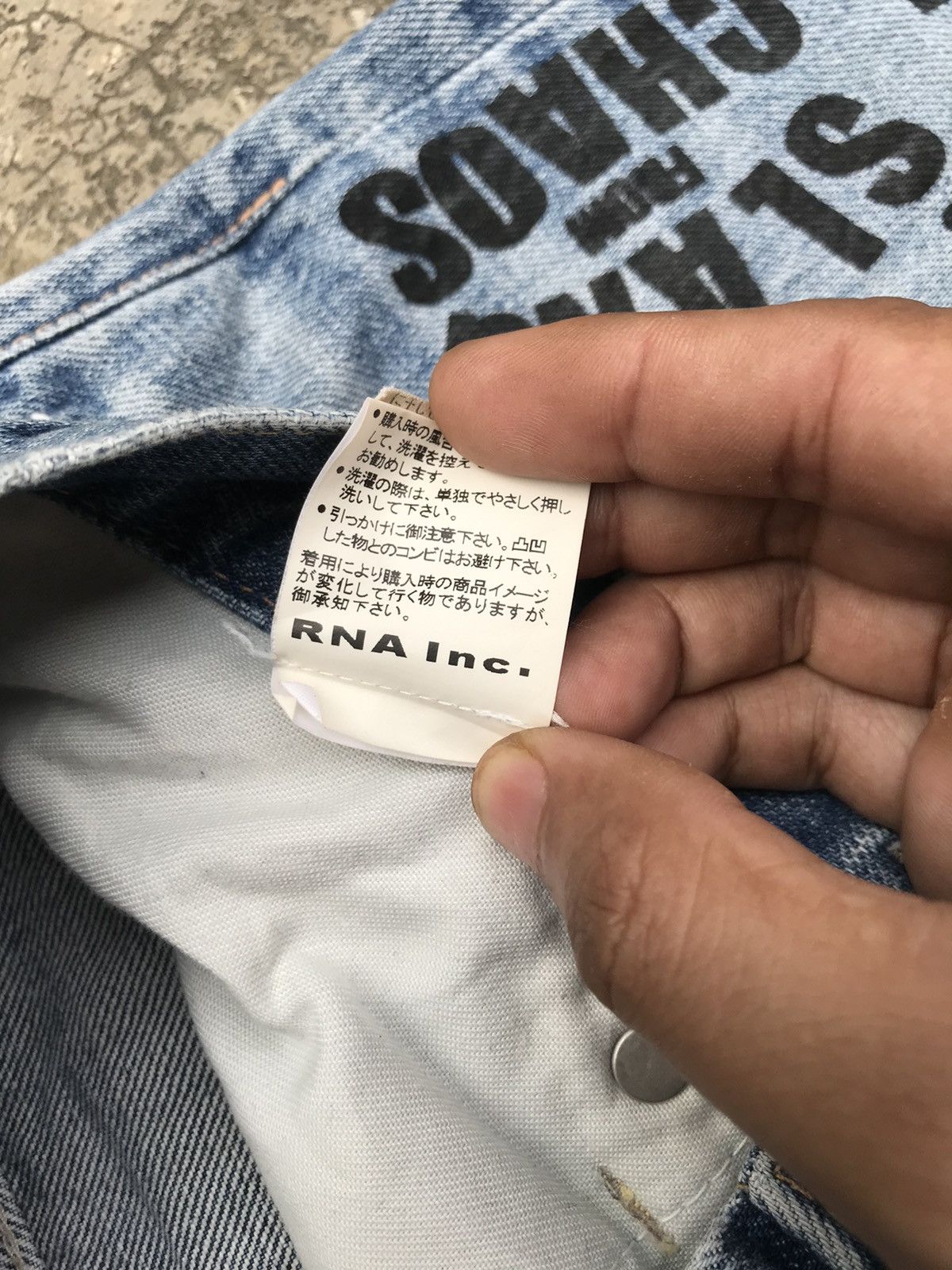 Japanese Brand 💥Vintage 90s RNA Inc. Distressed Denim Punk/Grunge Style Size US 31 - 9 Thumbnail