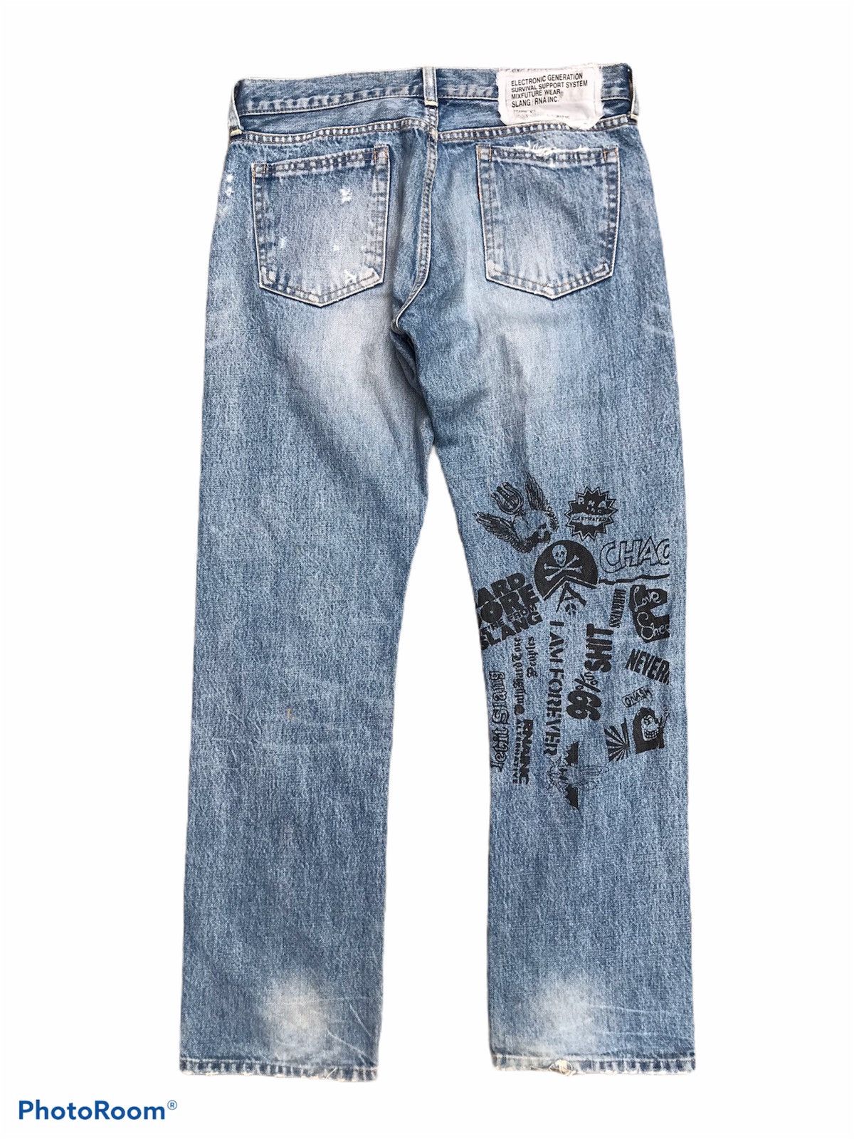 Japanese Brand 💥Vintage 90s RNA Inc. Distressed Denim Punk/Grunge Style Size US 31 - 2 Thumbnail
