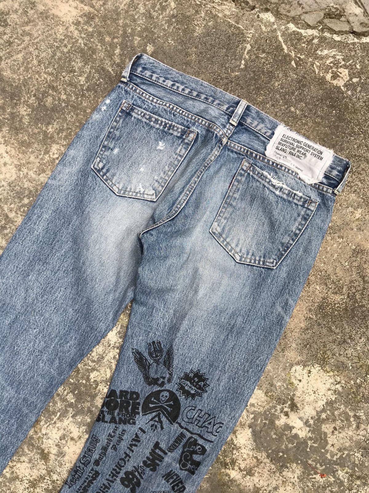 Japanese Brand 💥Vintage 90s RNA Inc. Distressed Denim Punk/Grunge Style Size US 31 - 12 Thumbnail