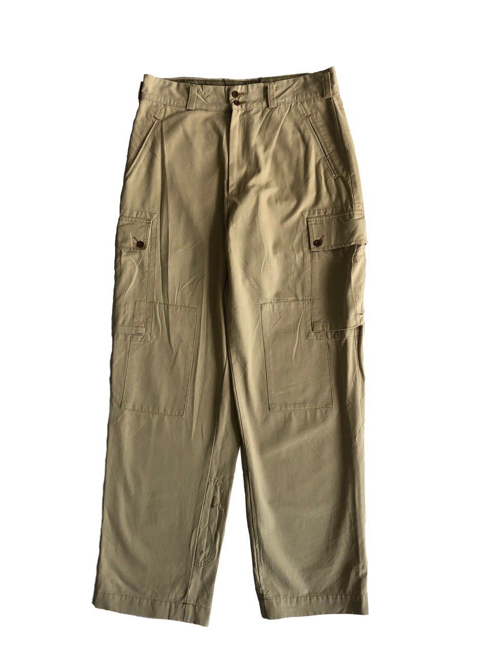 image of 1990S Polo Ralph Laurent Patchwork Heavy Cotton Cargo Pant in Cream, Men's (Size 32)