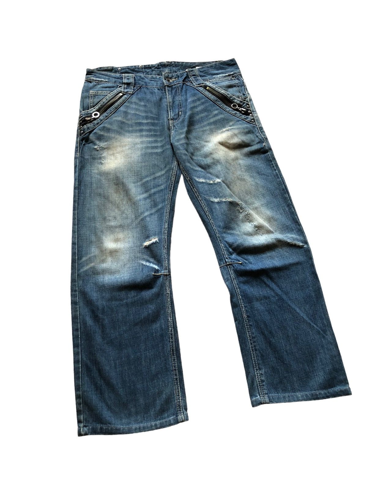 semanticdesign 2000s Semanticdesign Baggy Distressed Trashed Jeans Size US 34 / EU 50 - 2 Thumbnail