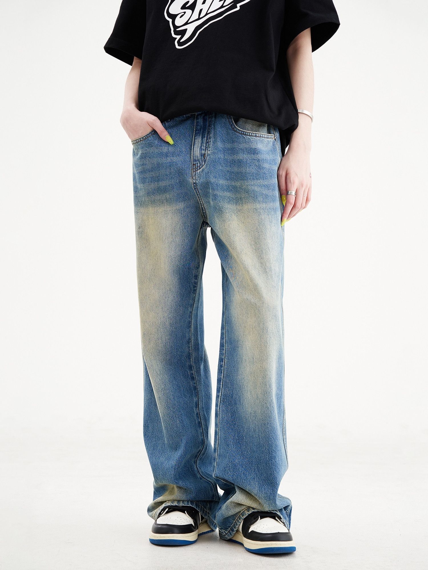 fade skate distressed baggy jeans