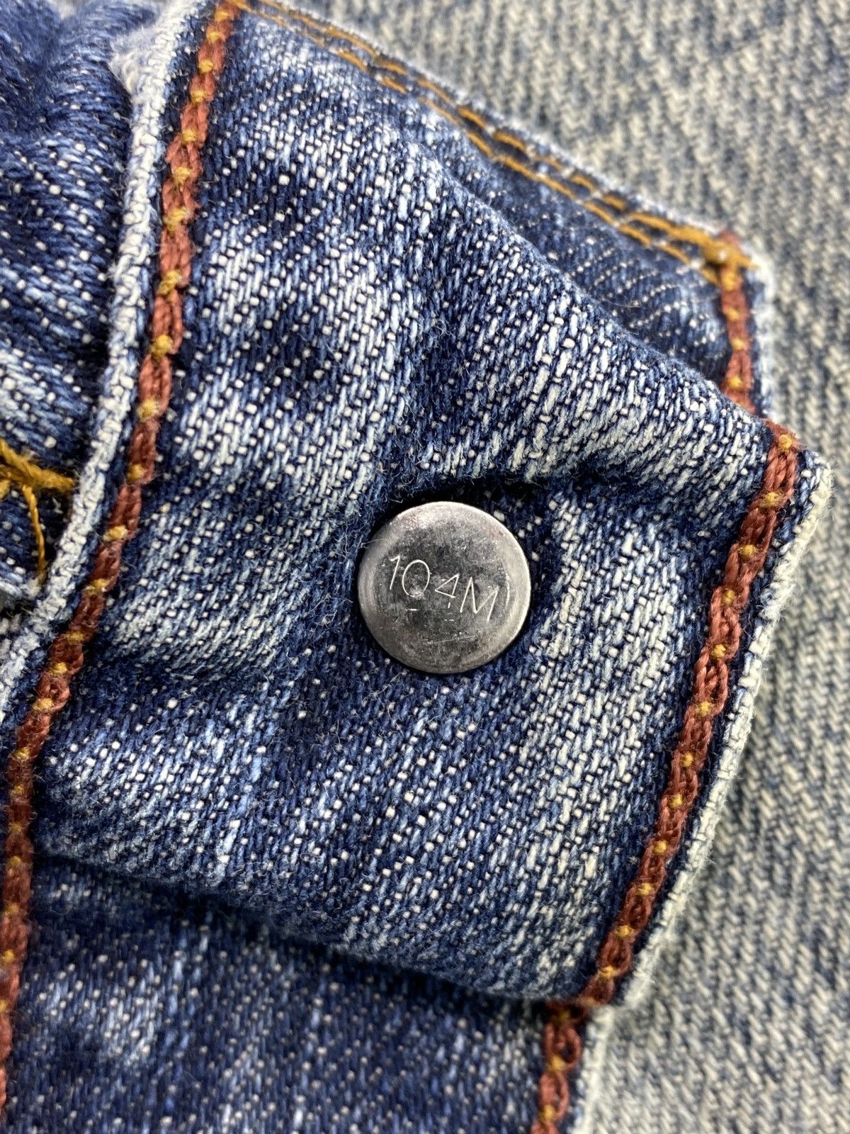 Jean × Levi's × Vintage Vintage Levis 505 Rusty Blue Wash Patchwork Jeans - J025 Size US 31 - 7 Thumbnail