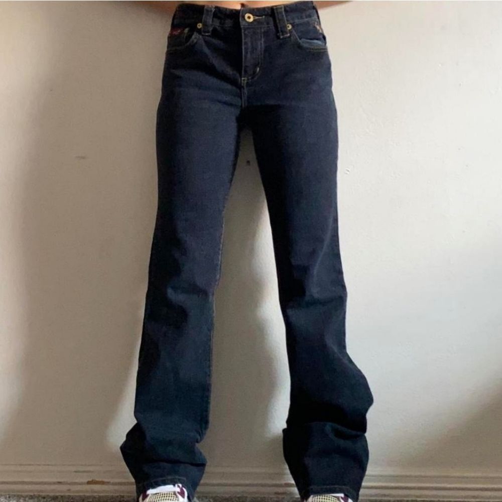 Vintage Vintage 00s Y2K Baby Phat Logo Mid Rise Stretch Flared Bootcut ...
