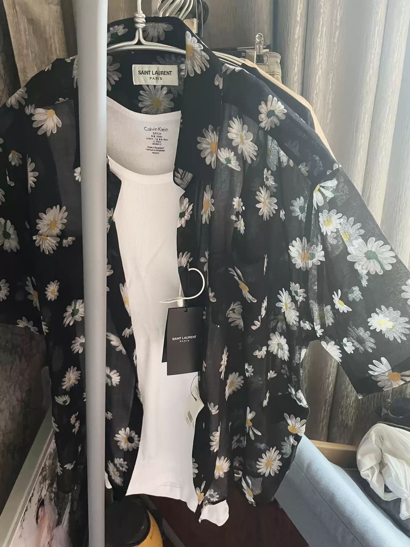 Saint Laurent Paris Saint Laurent Chrysanthemum Shirt Size 42 Size US M / EU 48-50 / 2 - 1 Thumbnail