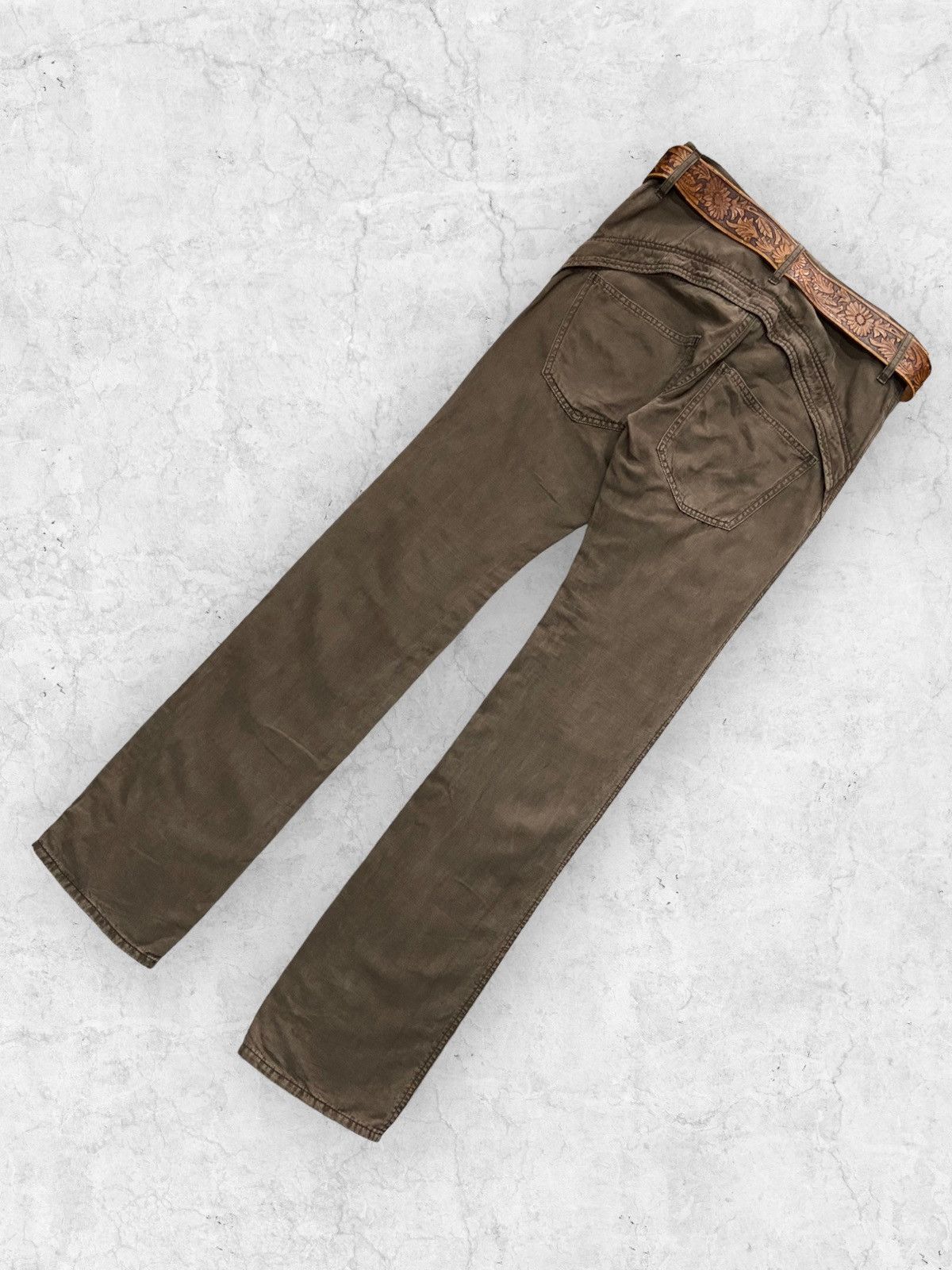 CABANE de ZUCCa × Issey Miyake Zucca Issey Miyake Zipper Back Pants Emboss Leather Belt Size US 32 / EU 48 - 9 Thumbnail