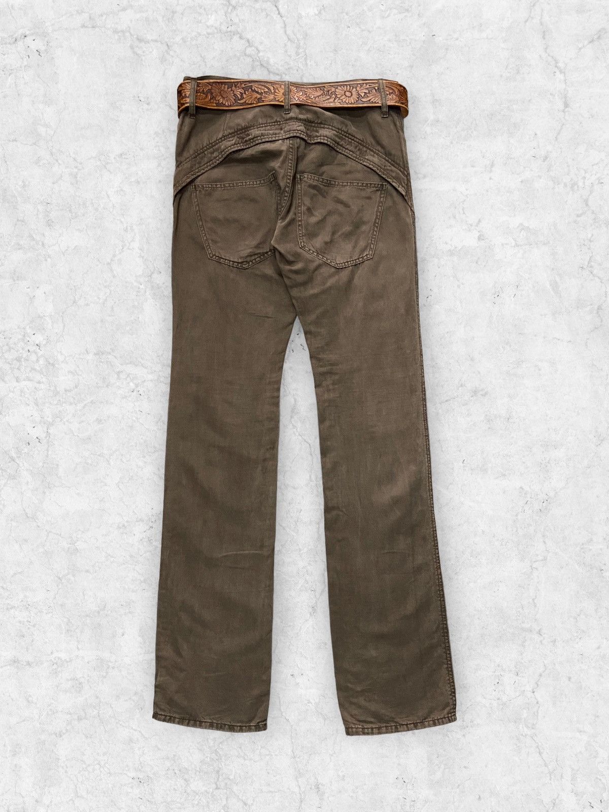 CABANE de ZUCCa × Issey Miyake Zucca Issey Miyake Zipper Back Pants Emboss Leather Belt Size US 32 / EU 48 - 2 Thumbnail