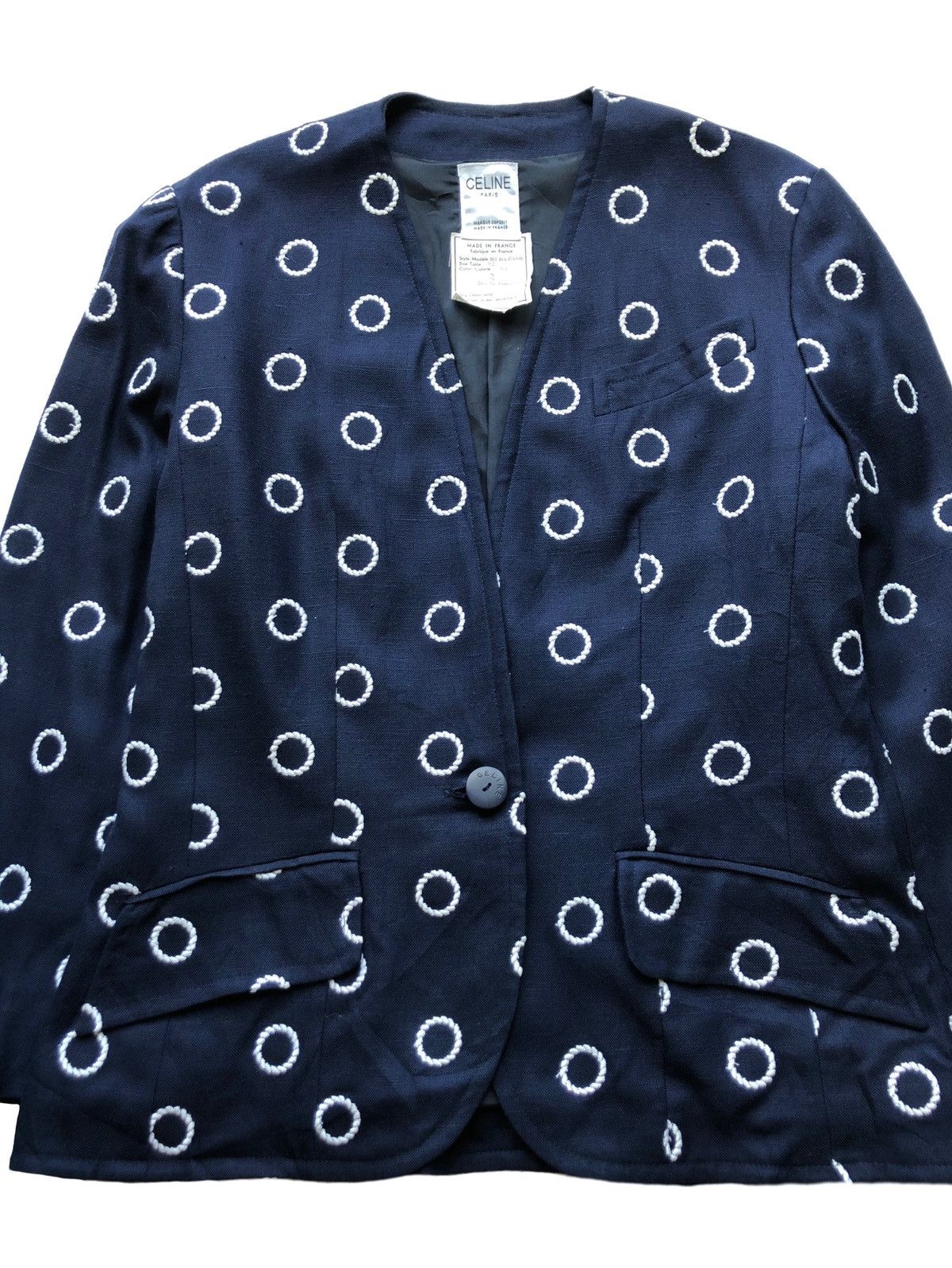 Celine 1990s Celine No Blesse One Button Blazer Size M / US 6-8 / IT 42-44 - 4 Thumbnail