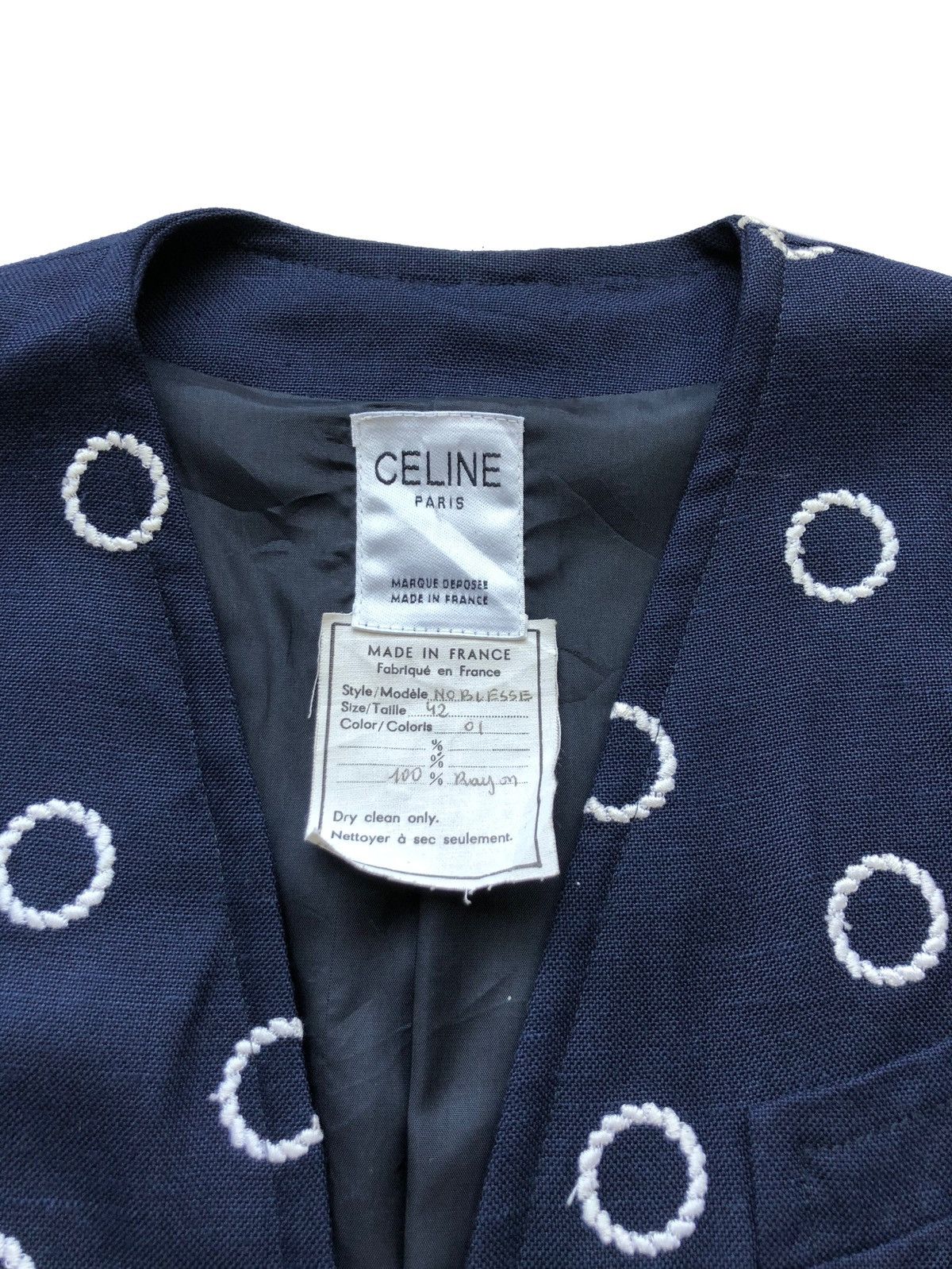 Celine 1990s Celine No Blesse One Button Blazer Size M / US 6-8 / IT 42-44 - 6 Thumbnail